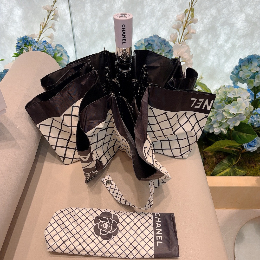  CHANEL（香奈儿）三折自动折叠晴雨伞 选用台湾进口UV防紫外线伞布 原单代工级品质 
