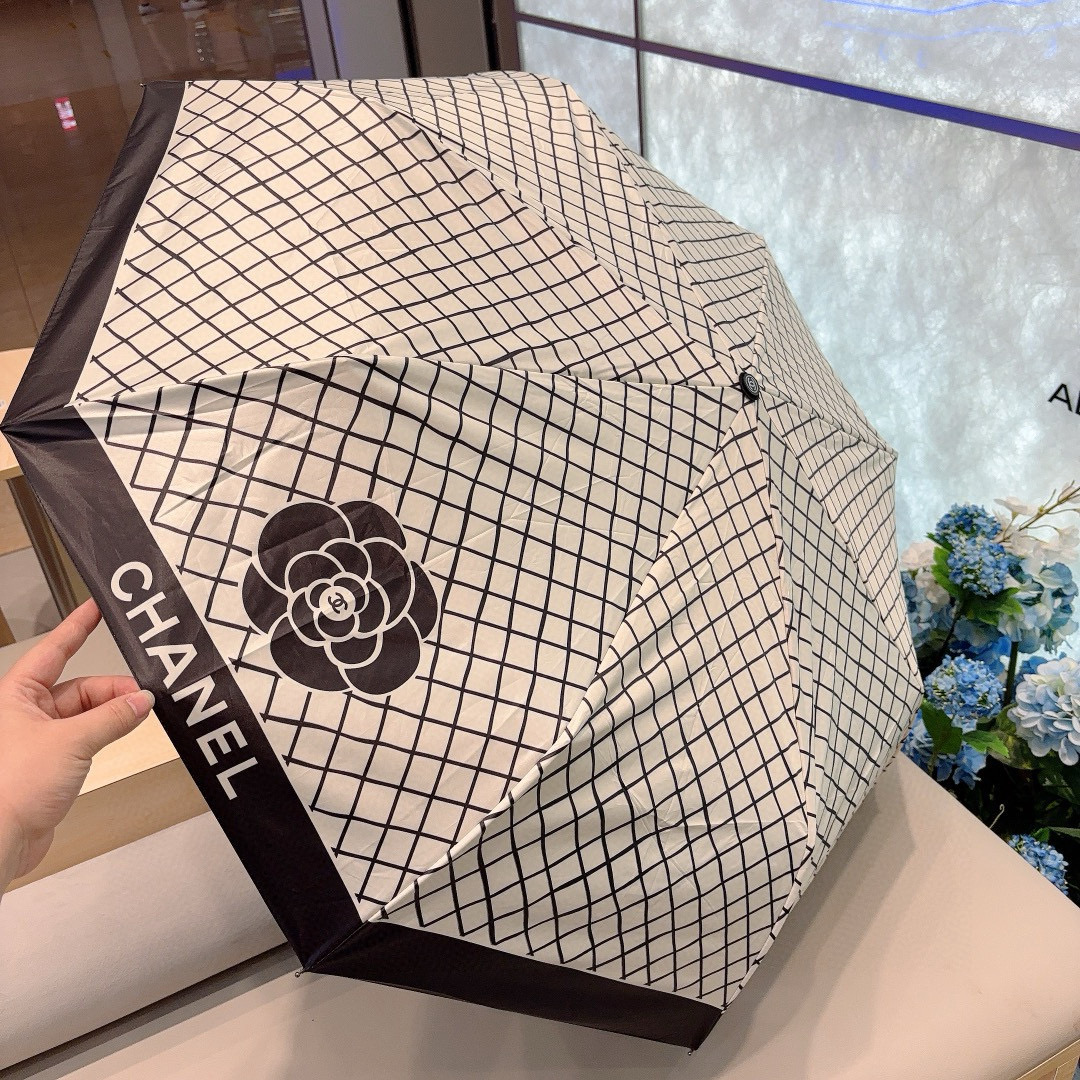 CHANEL（香奈儿）三折自动折叠晴雨伞 选用台湾进口UV防紫外线伞布 原单代工级品质 