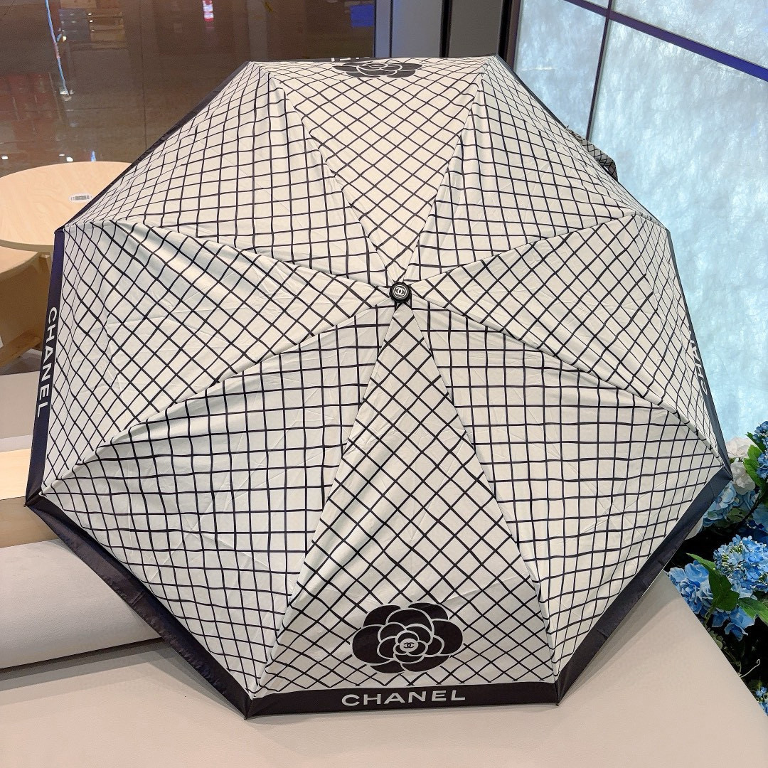  CHANEL（香奈儿）三折自动折叠晴雨伞 选用台湾进口UV防紫外线伞布 原单代工级品质 