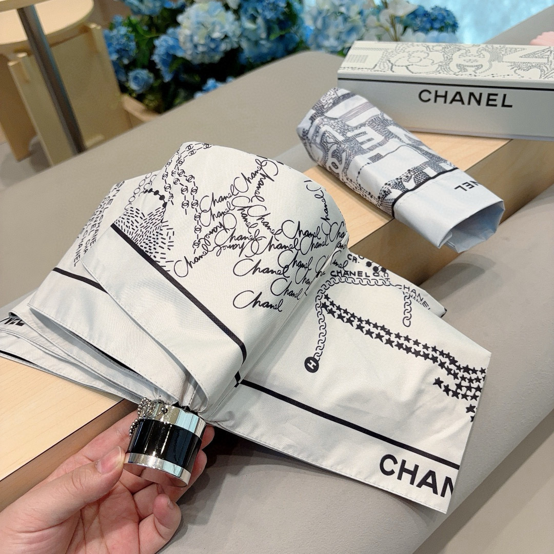  CHANEL（香奈儿）五折手动折叠晴雨伞 选用台 湾进口UV防紫外线伞布 原单代工级品质  🌹2色