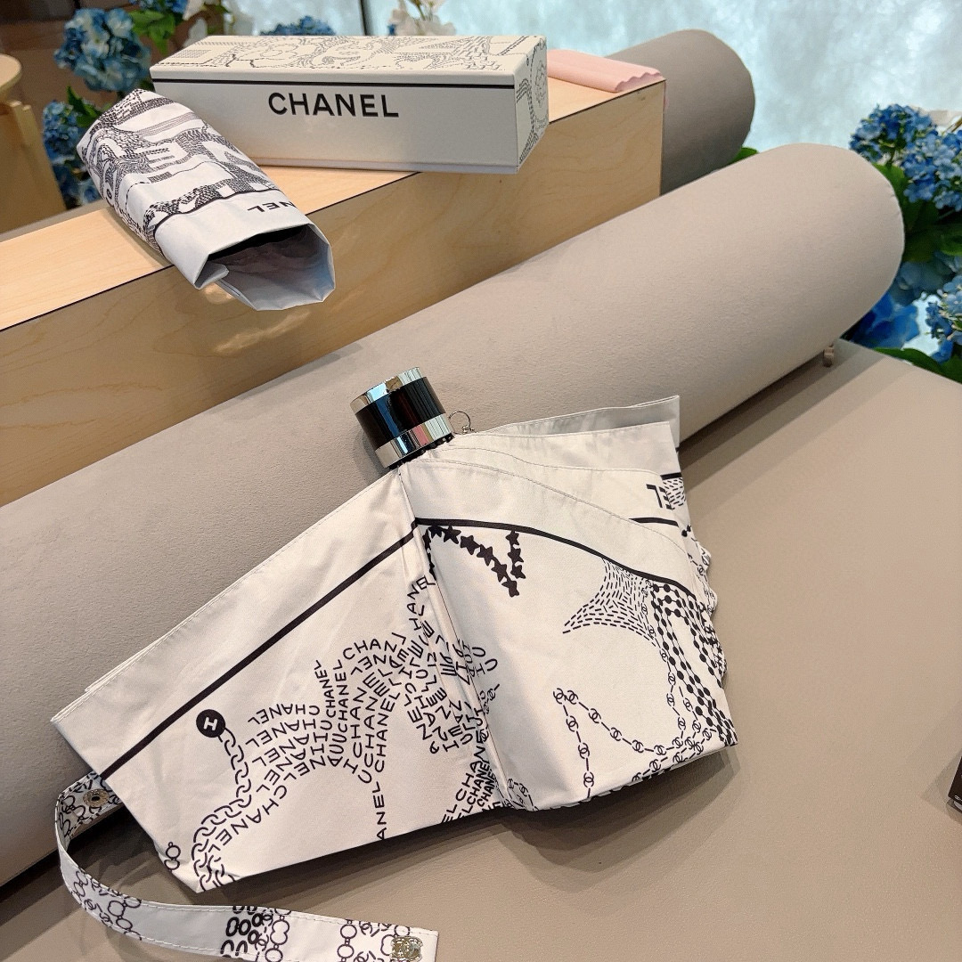  CHANEL（香奈儿）五折手动折叠晴雨伞 选用台 湾进口UV防紫外线伞布 原单代工级品质  🌹2色