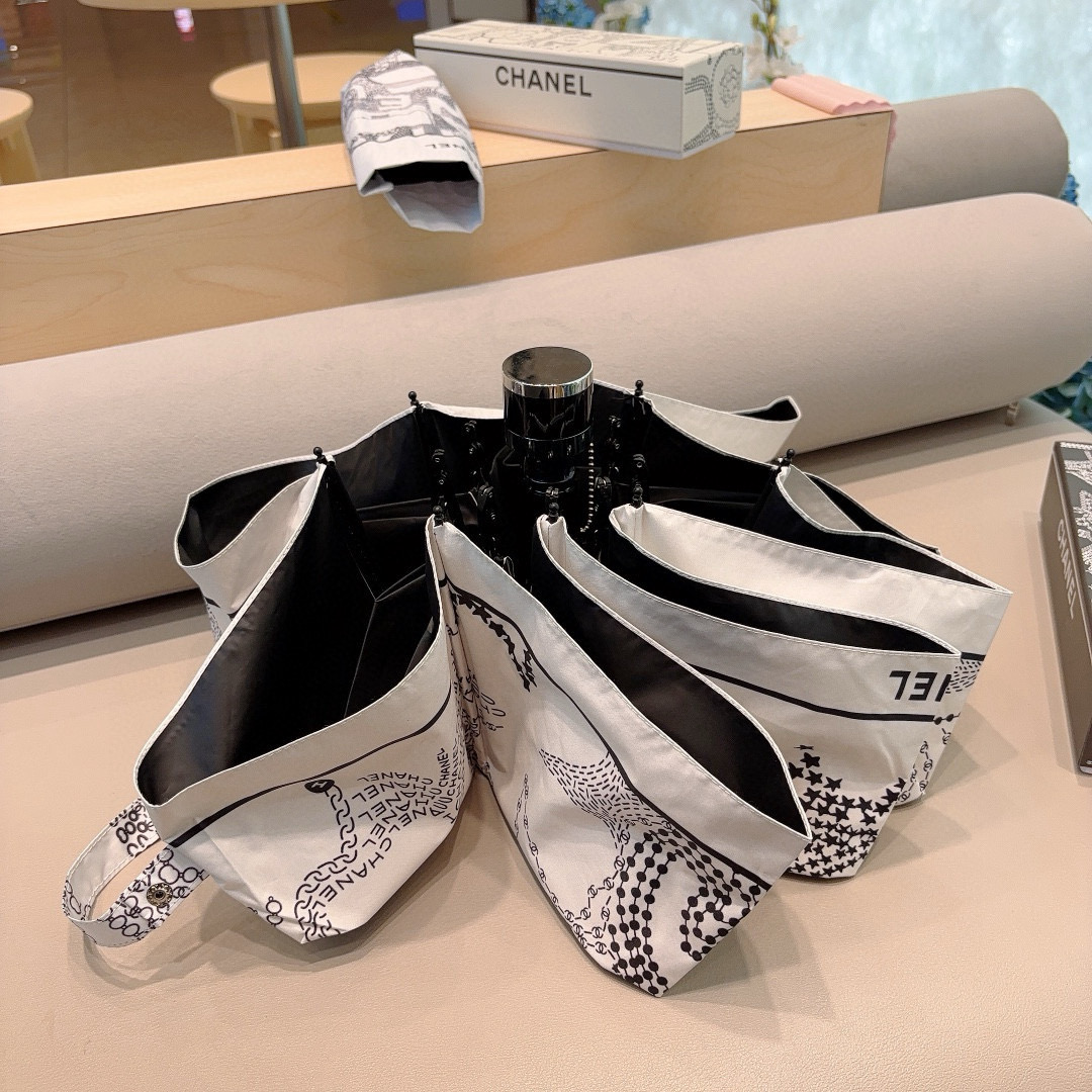  CHANEL（香奈儿）五折手动折叠晴雨伞 选用台 湾进口UV防紫外线伞布 原单代工级品质  🌹2色