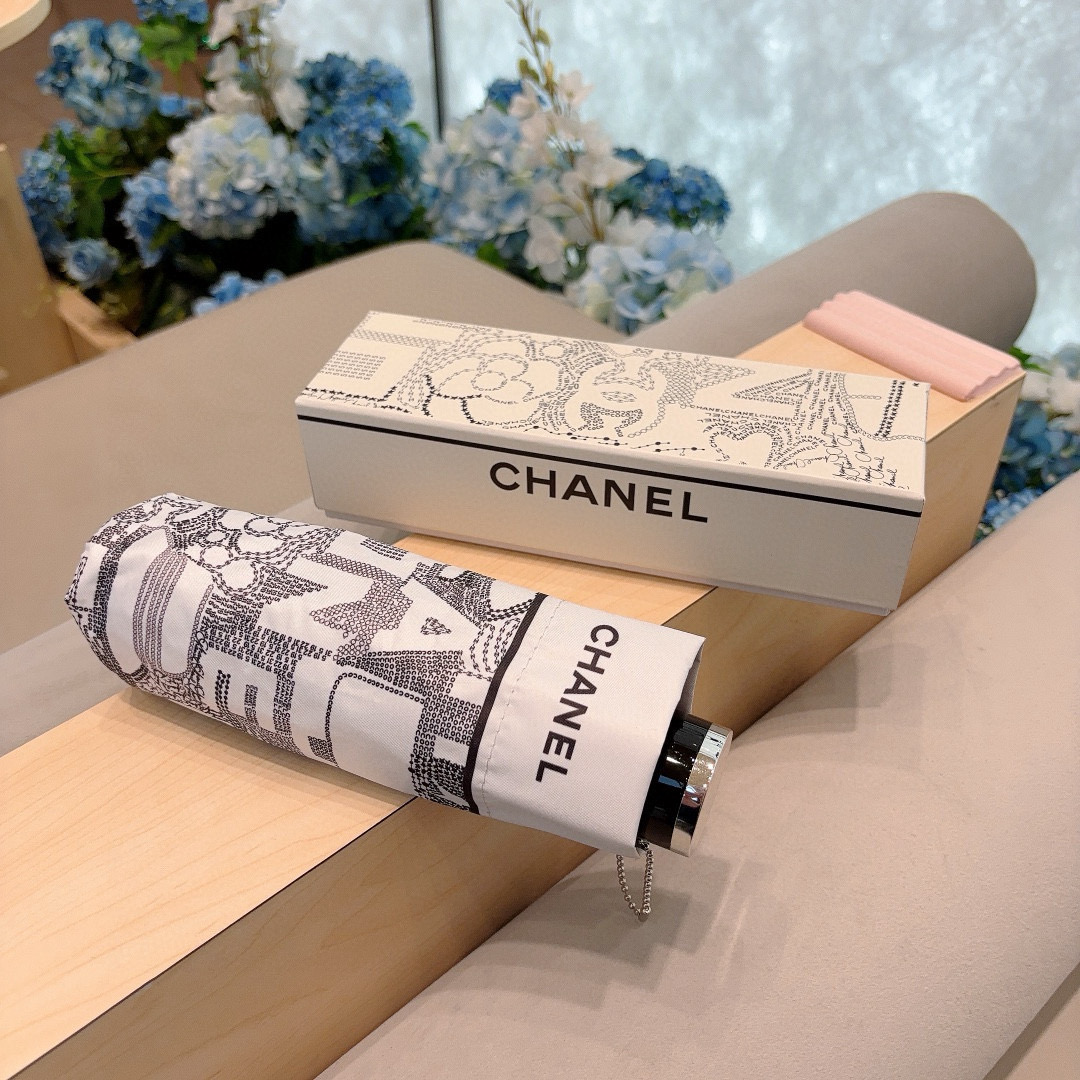  CHANEL（香奈儿）五折手动折叠晴雨伞 选用台 湾进口UV防紫外线伞布 原单代工级品质  🌹2色