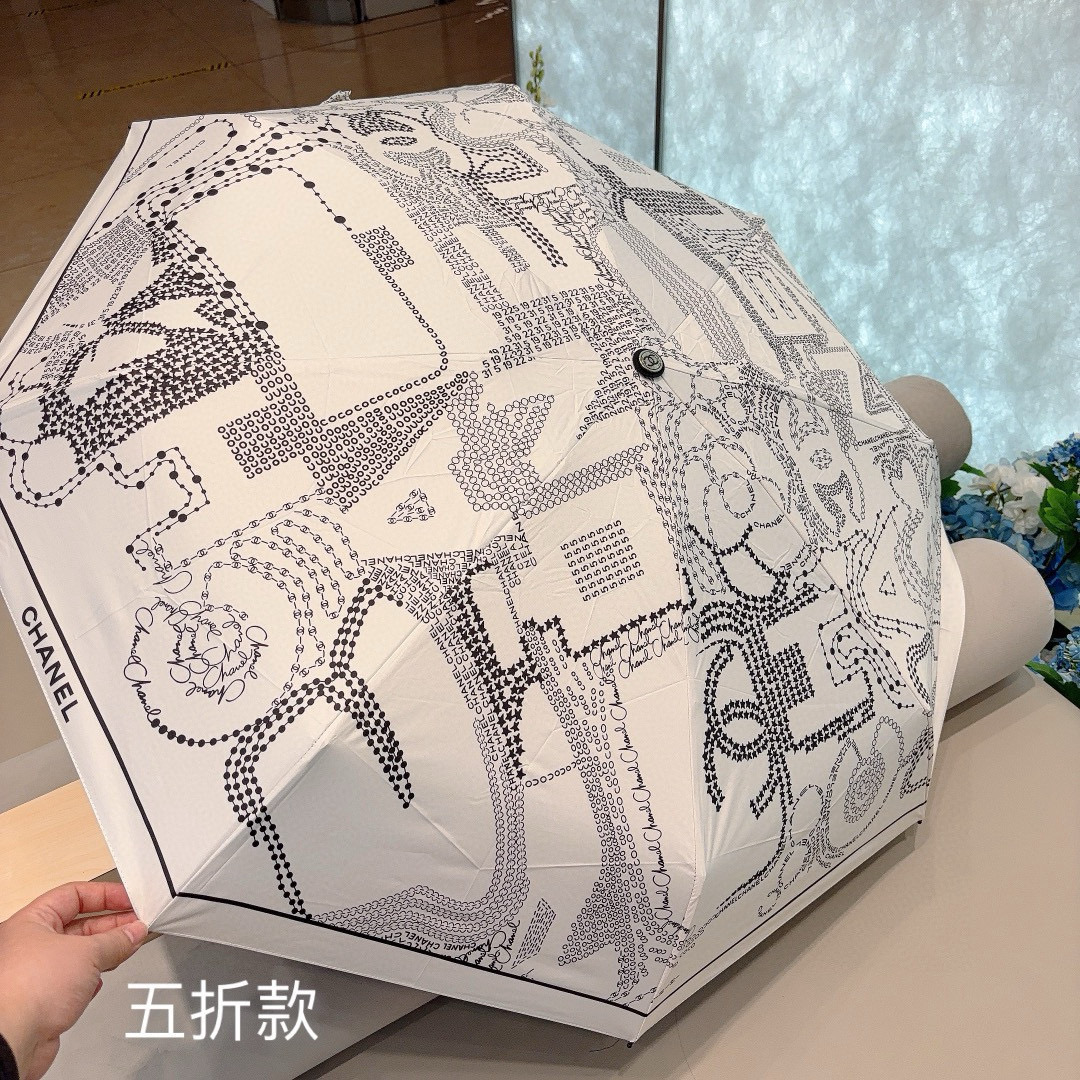  CHANEL（香奈儿）五折手动折叠晴雨伞 选用台 湾进口UV防紫外线伞布 原单代工级品质  🌹2色