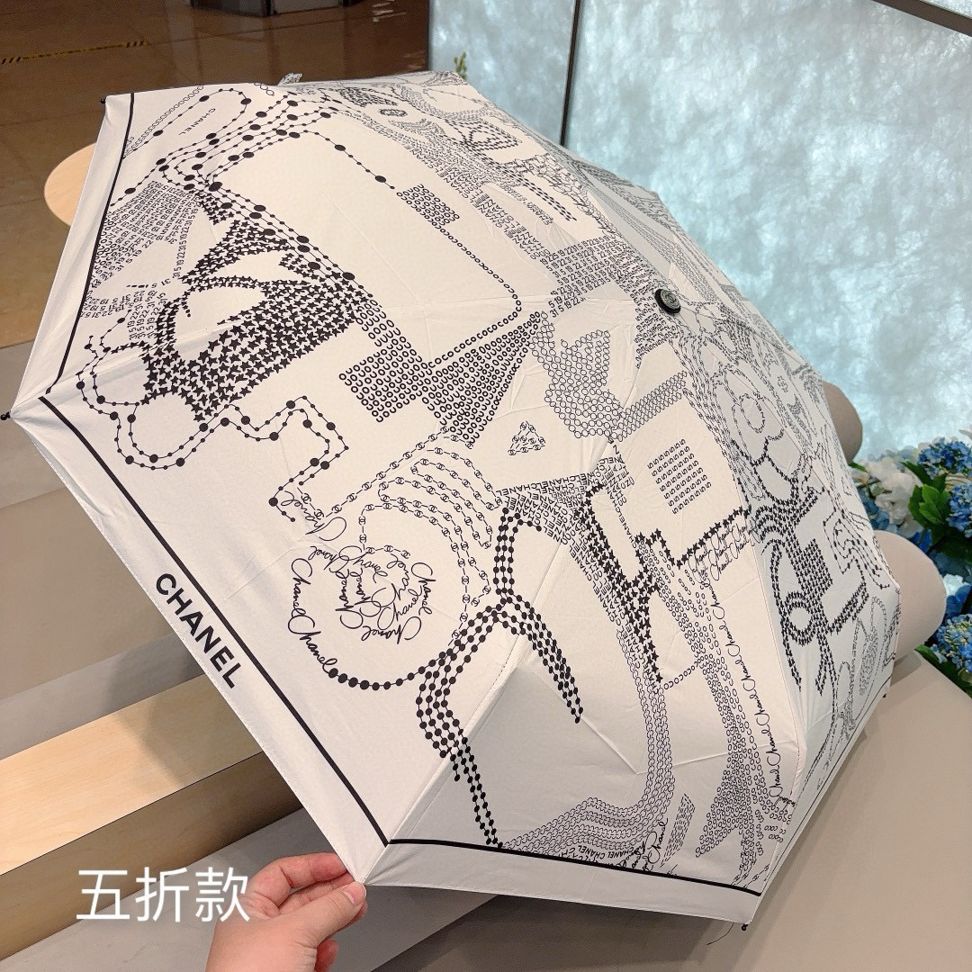  CHANEL（香奈儿）五折手动折叠晴雨伞 选用台 湾进口UV防紫外线伞布 原单代工级品质  🌹2色