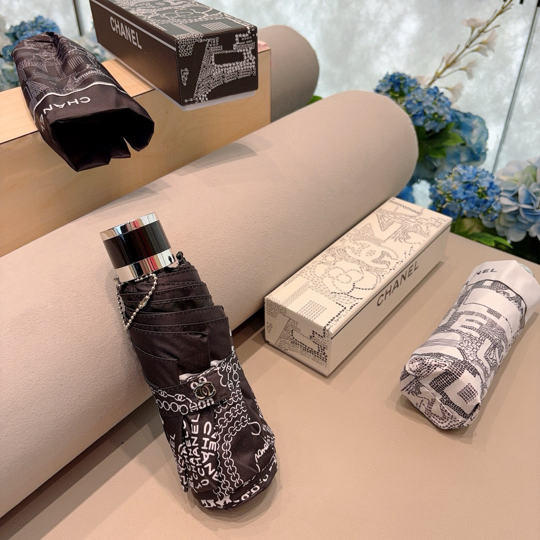  CHANEL（香奈儿）五折手动折叠晴雨伞 选用台 湾进口UV防紫外线伞布 原单代工级品质  🌹2色