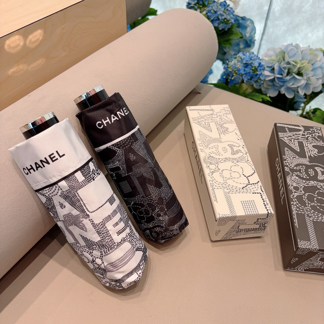  CHANEL（香奈儿）五折手动折叠晴雨伞 选用台 湾进口UV防紫外线伞布 原单代工级品质  🌹2色