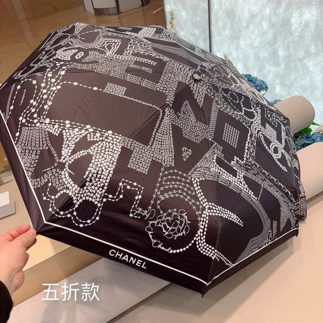  CHANEL（香奈儿）五折手动折叠晴雨伞 选用台 湾进口UV防紫外线伞布 原单代工级品质  🌹2色