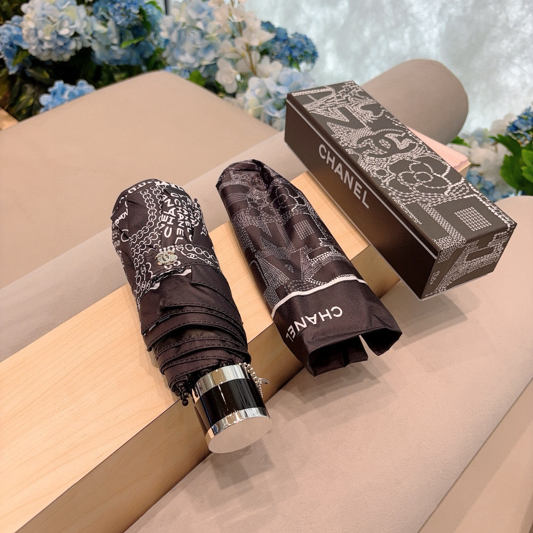  CHANEL（香奈儿）五折手动折叠晴雨伞 选用台 湾进口UV防紫外线伞布 原单代工级品质  🌹2色