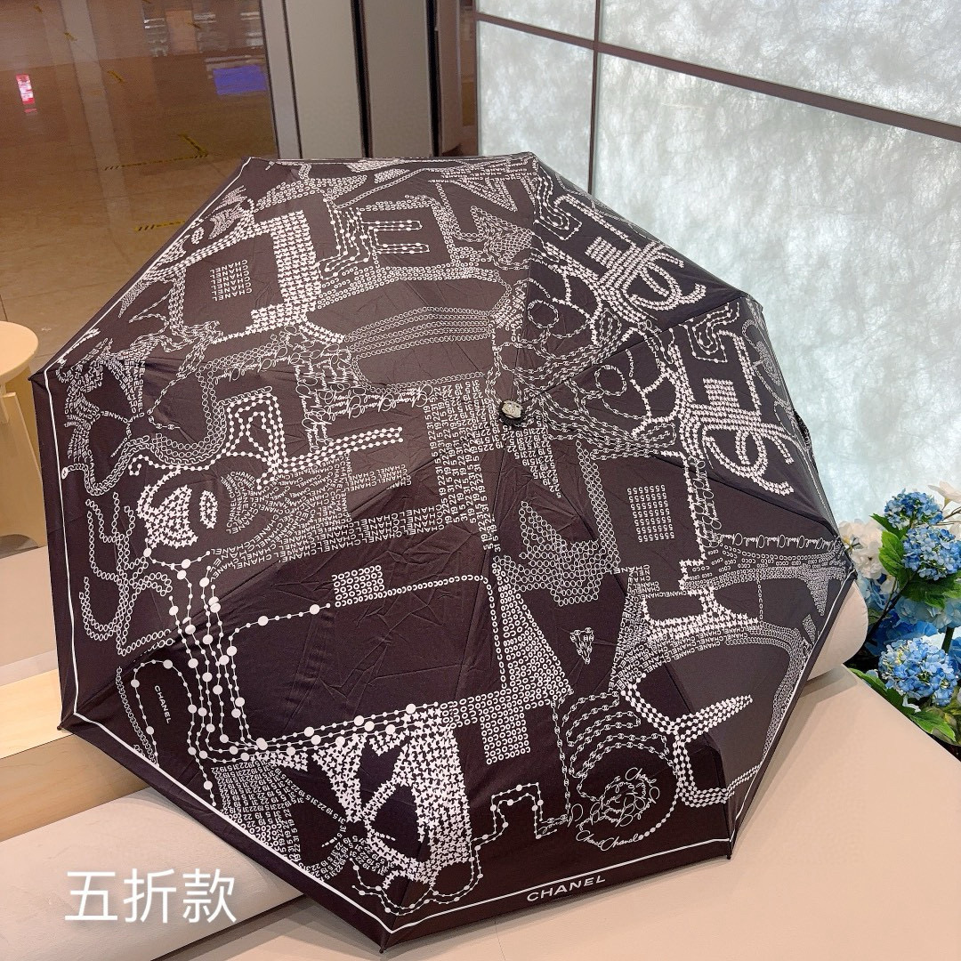  CHANEL（香奈儿）五折手动折叠晴雨伞 选用台 湾进口UV防紫外线伞布 原单代工级品质  🌹2色