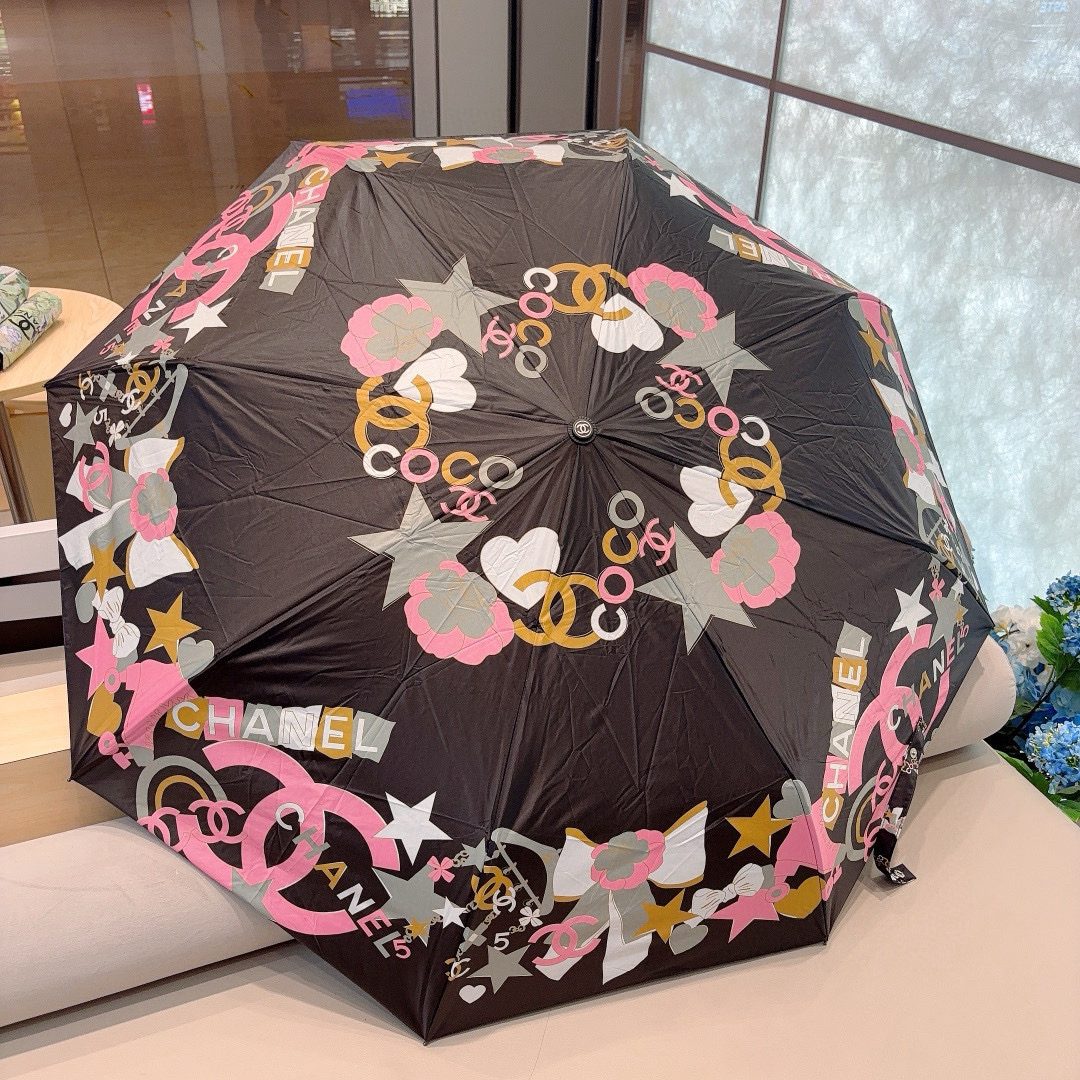  CHANEL（香奈儿）三折自动折叠晴雨伞 选用台湾进口UV防紫外线伞布 原单代工级品质 