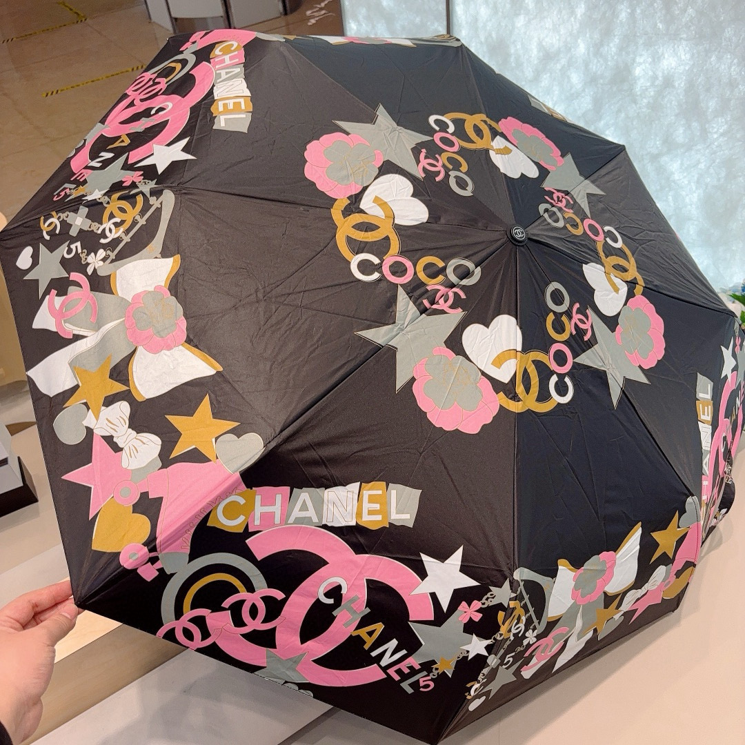  CHANEL（香奈儿）三折自动折叠晴雨伞 选用台湾进口UV防紫外线伞布 原单代工级品质 