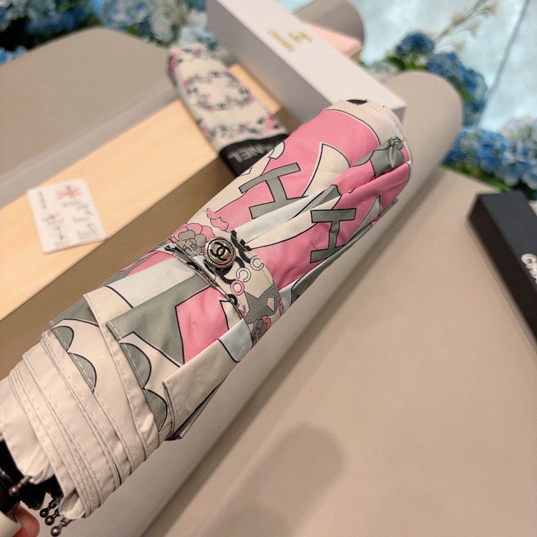  CHANEL（香奈儿）三折自动折叠晴雨伞 选用台湾进口UV防紫外线伞布 原单代工级品质 
