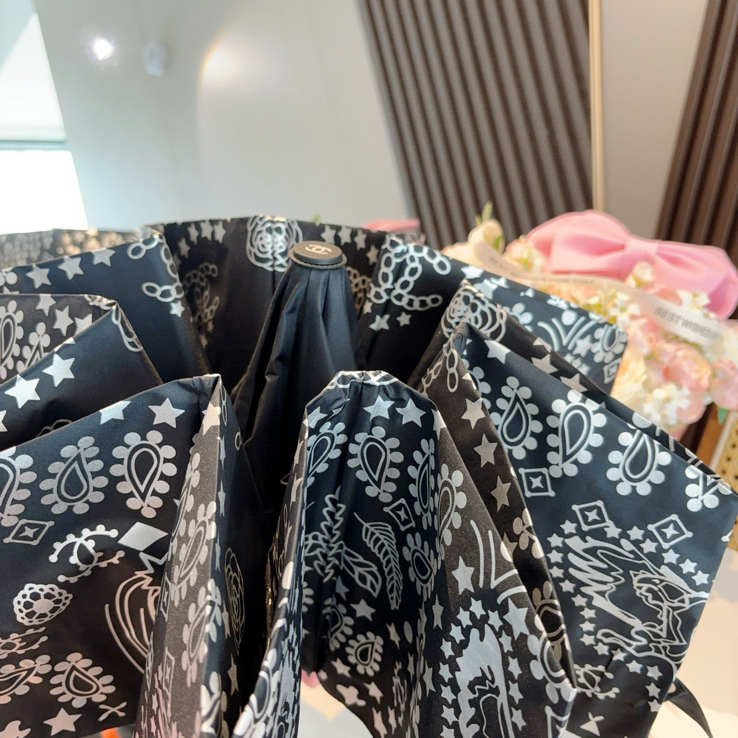 CHANEL（香奈儿）三折自动折叠晴雨伞 选用台湾进口UV防紫外线伞布 原单代工级品质 