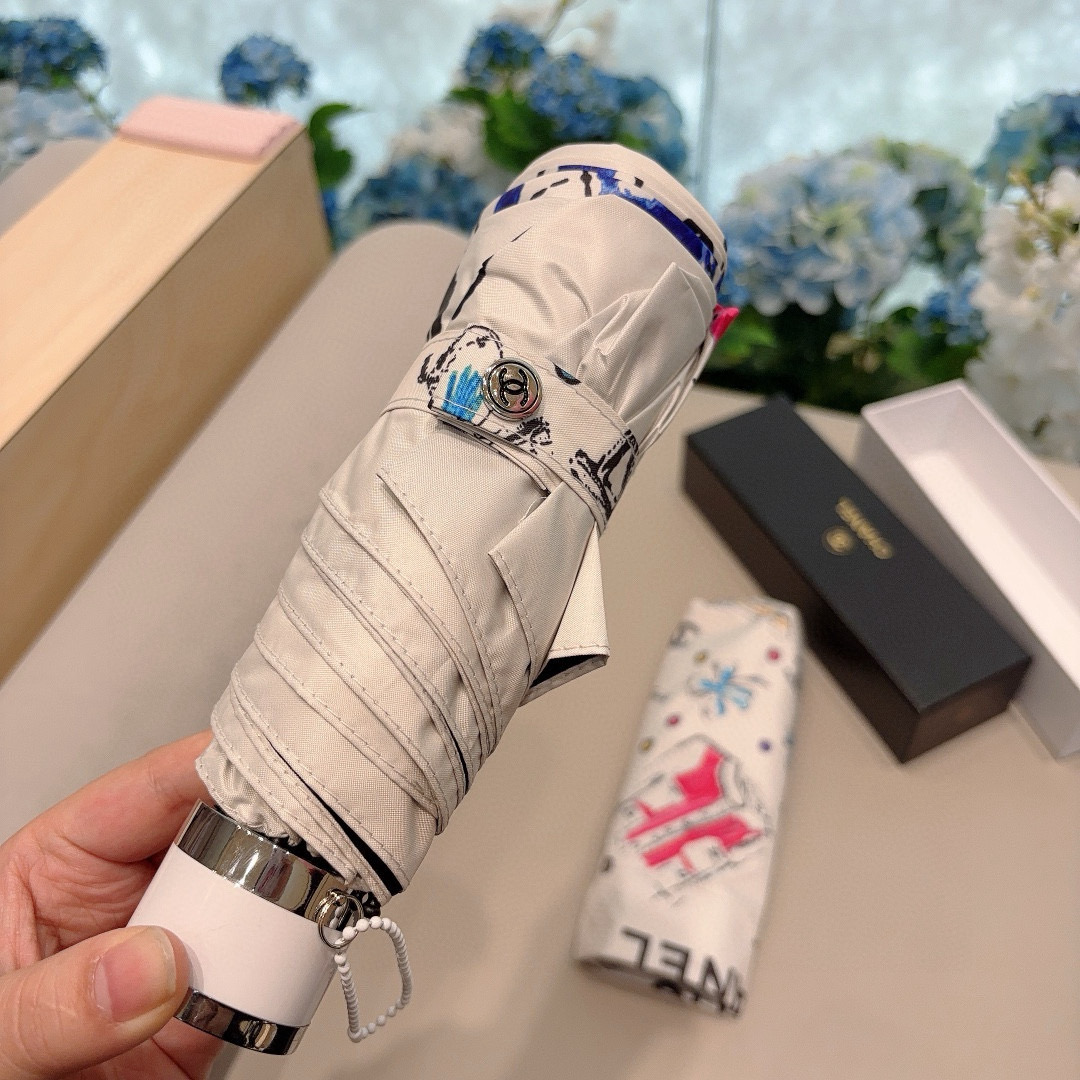  CHANEL（香奈儿）五折手动折叠晴雨伞 选用台 湾进口UV防紫外线伞布 原单代工级品质  🌹2色