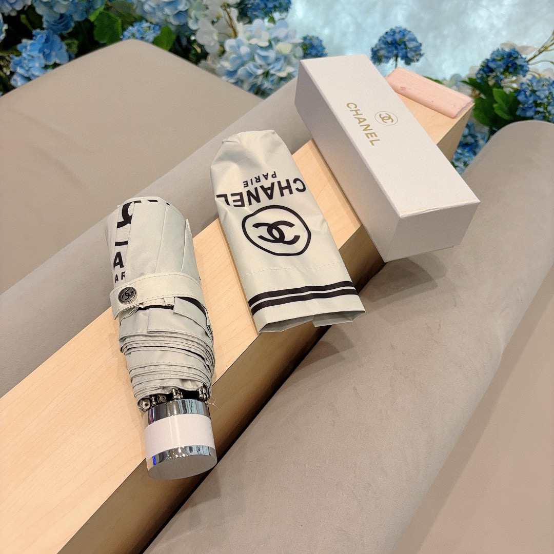 CHANEL（香奈儿）五折手动折叠晴雨伞 选用台湾进口UV防紫外线伞布 原单代工级品质  🌹2色