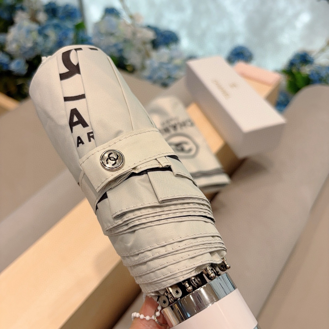 CHANEL（香奈儿）五折手动折叠晴雨伞 选用台湾进口UV防紫外线伞布 原单代工级品质  🌹2色