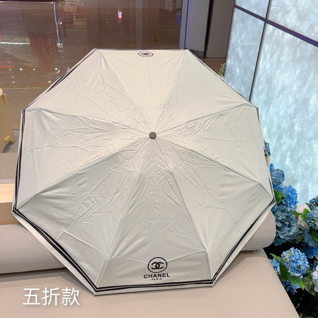 CHANEL（香奈儿）五折手动折叠晴雨伞 选用台湾进口UV防紫外线伞布 原单代工级品质  🌹2色