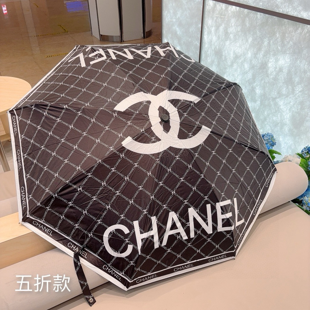 CHANEL（香奈儿）五折手动折叠晴雨伞 选用台湾进口UV防紫外线伞布 原单代工级品质  🌹2色