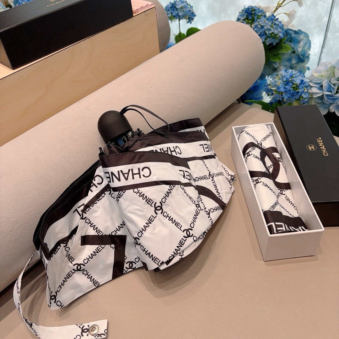 CHANEL（香奈儿）五折手动折叠晴雨伞 选用台湾进口UV防紫外线伞布 原单代工级品质  🌹2色