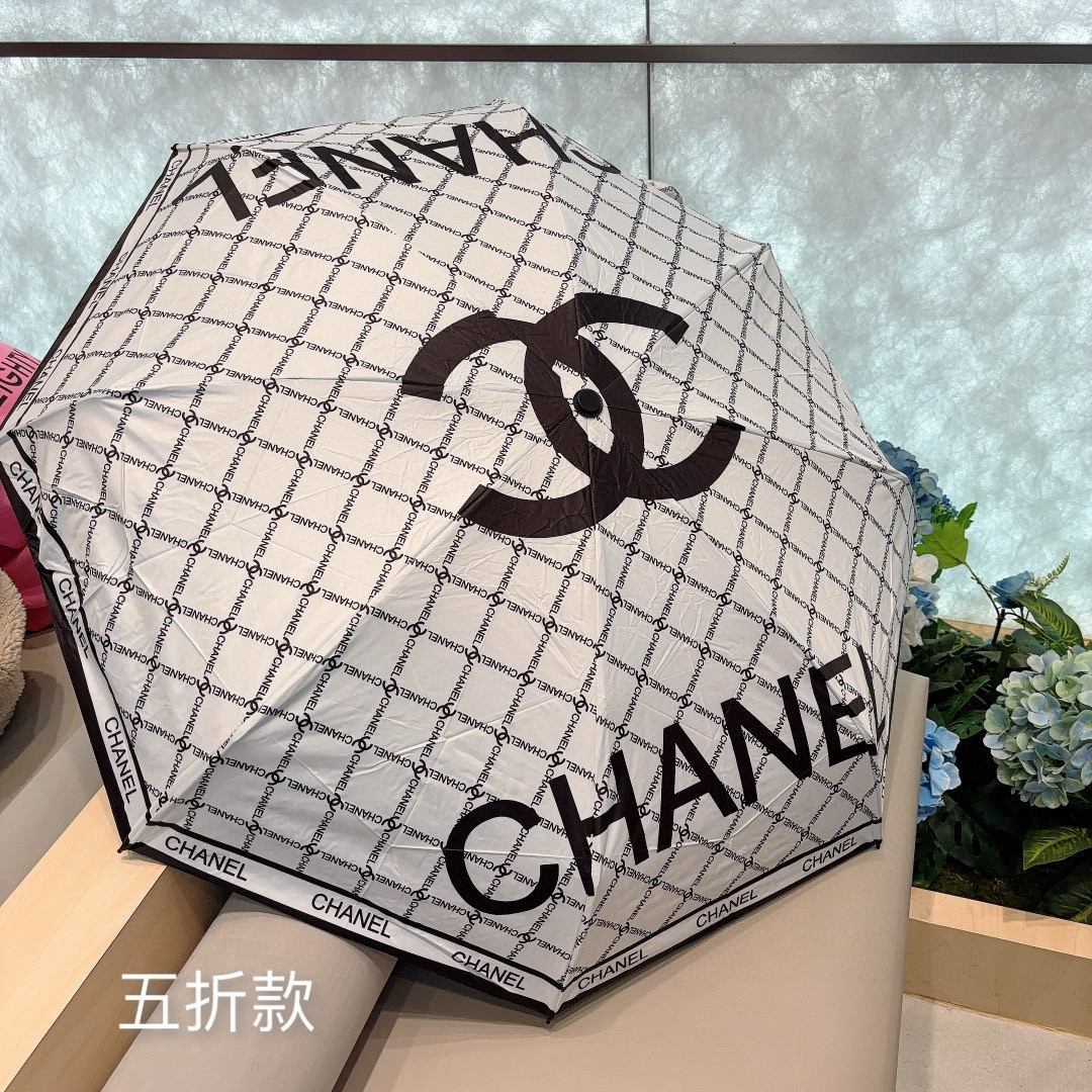CHANEL（香奈儿）五折手动折叠晴雨伞 选用台湾进口UV防紫外线伞布 原单代工级品质  🌹2色