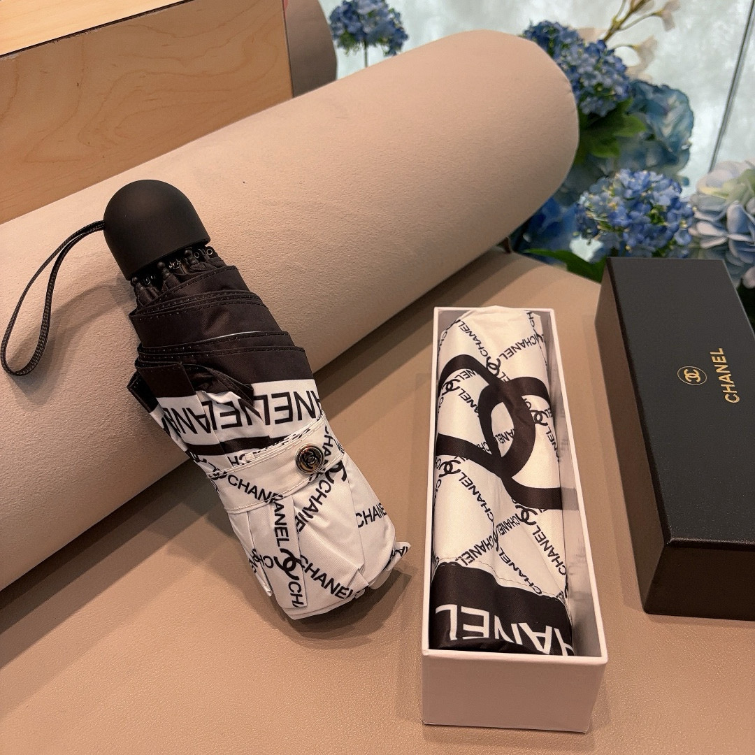 CHANEL（香奈儿）五折手动折叠晴雨伞 选用台湾进口UV防紫外线伞布 原单代工级品质  🌹2色
