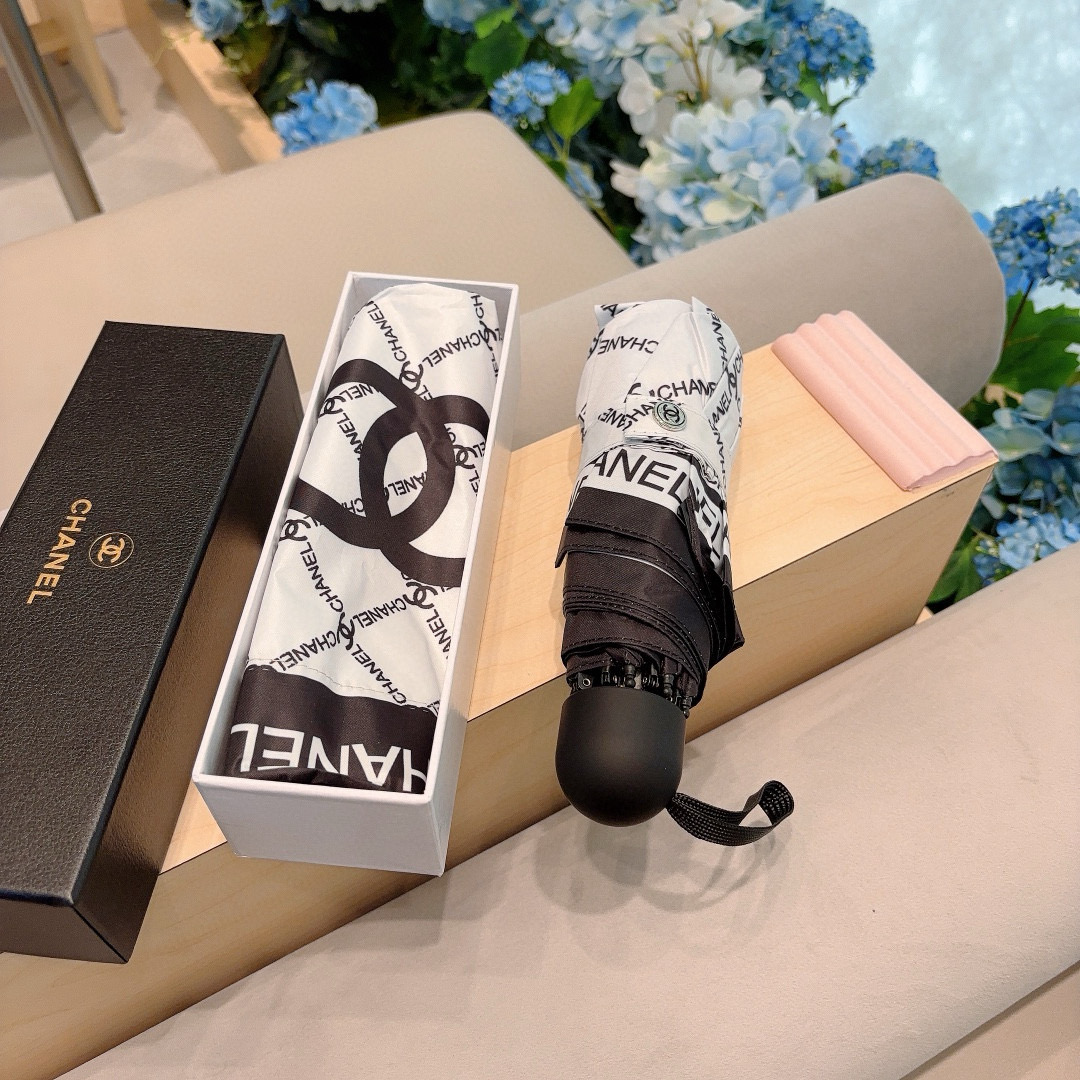 CHANEL（香奈儿）五折手动折叠晴雨伞 选用台湾进口UV防紫外线伞布 原单代工级品质  🌹2色