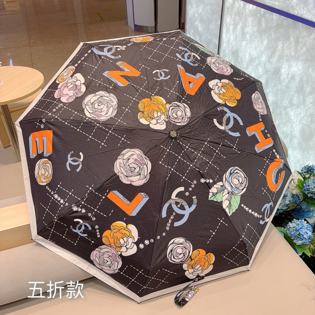  CHANEL（香奈儿）五折手动折叠晴雨伞 选用台湾进口UV防紫外线伞布 原单代工级品质  🌹3色