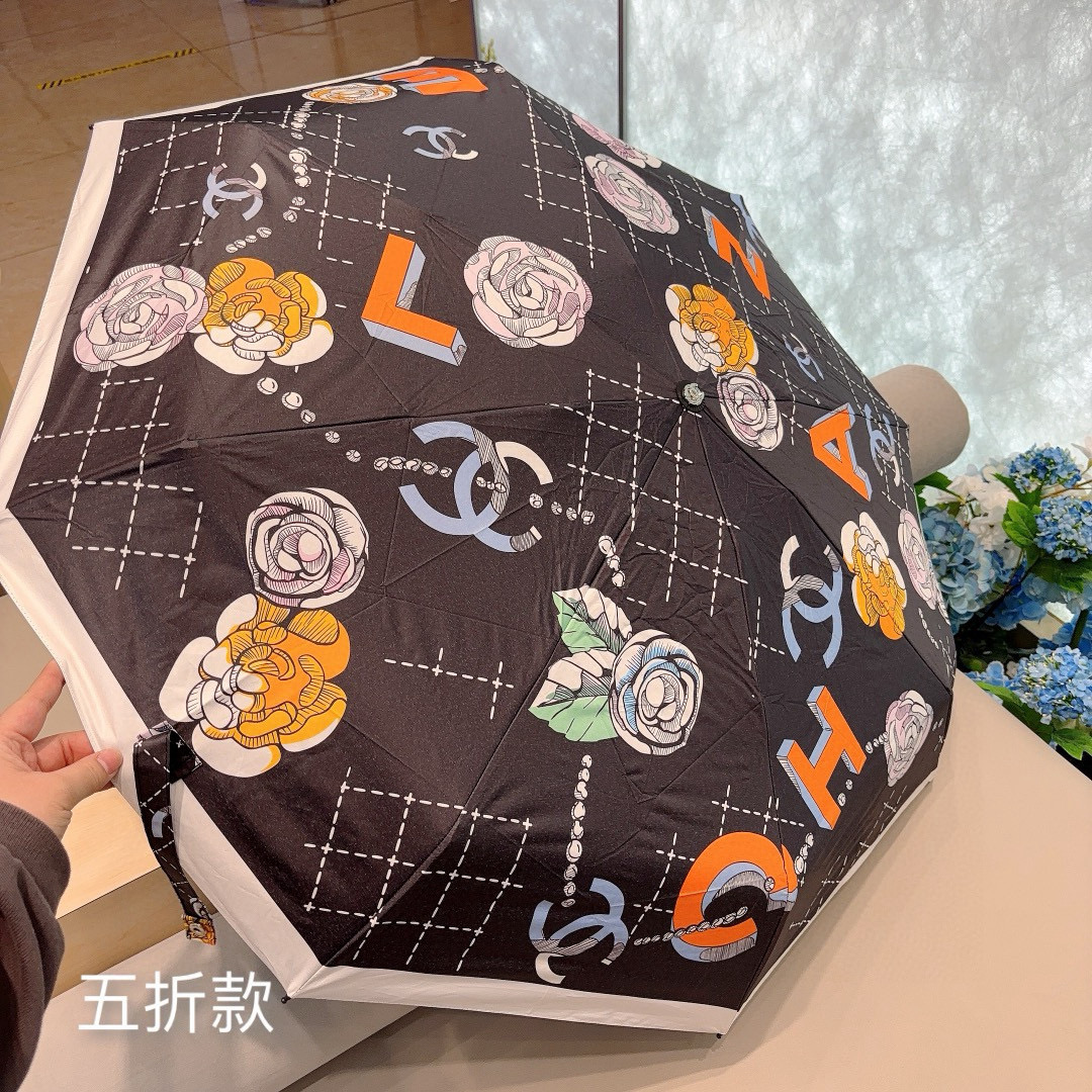  CHANEL（香奈儿）五折手动折叠晴雨伞 选用台湾进口UV防紫外线伞布 原单代工级品质  🌹3色