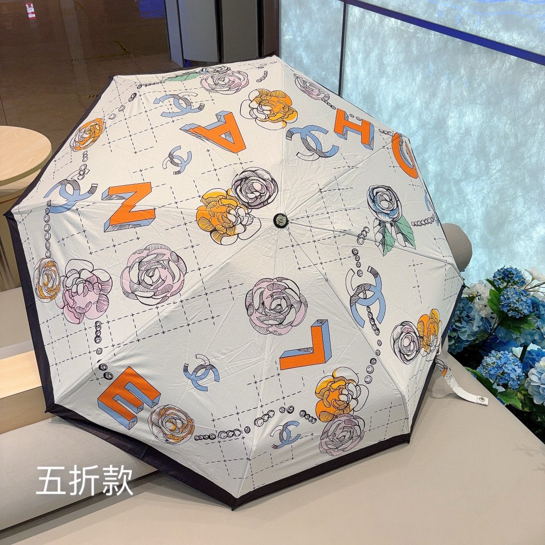  CHANEL（香奈儿）五折手动折叠晴雨伞 选用台湾进口UV防紫外线伞布 原单代工级品质  🌹3色