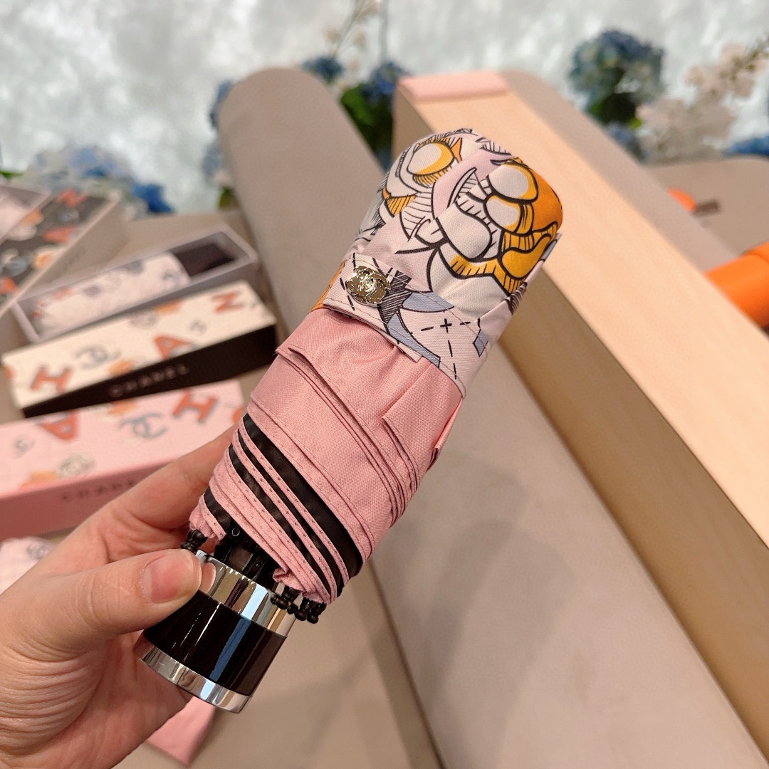  CHANEL（香奈儿）五折手动折叠晴雨伞 选用台湾进口UV防紫外线伞布 原单代工级品质  🌹3色