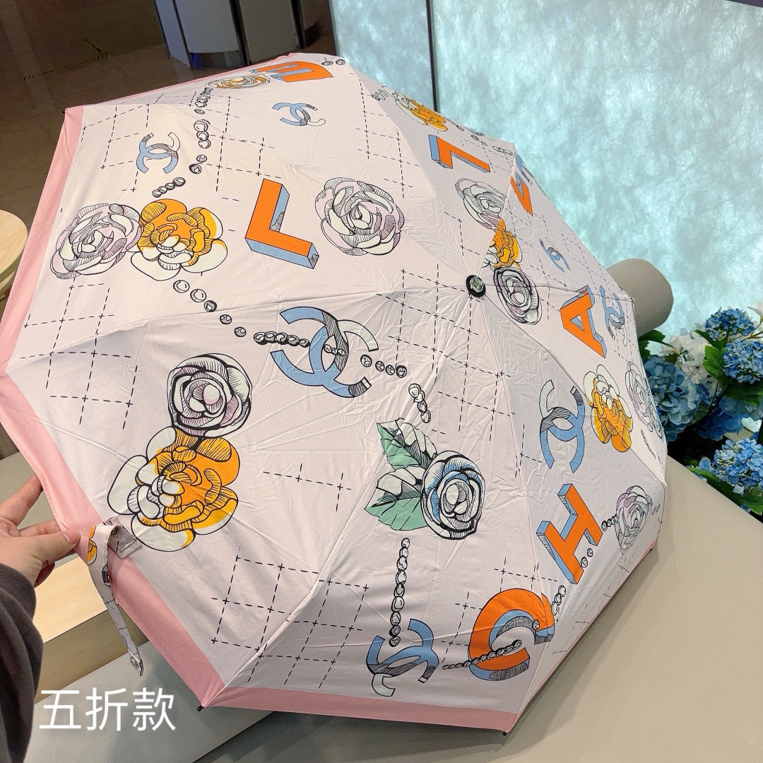  CHANEL（香奈儿）五折手动折叠晴雨伞 选用台湾进口UV防紫外线伞布 原单代工级品质  🌹3色