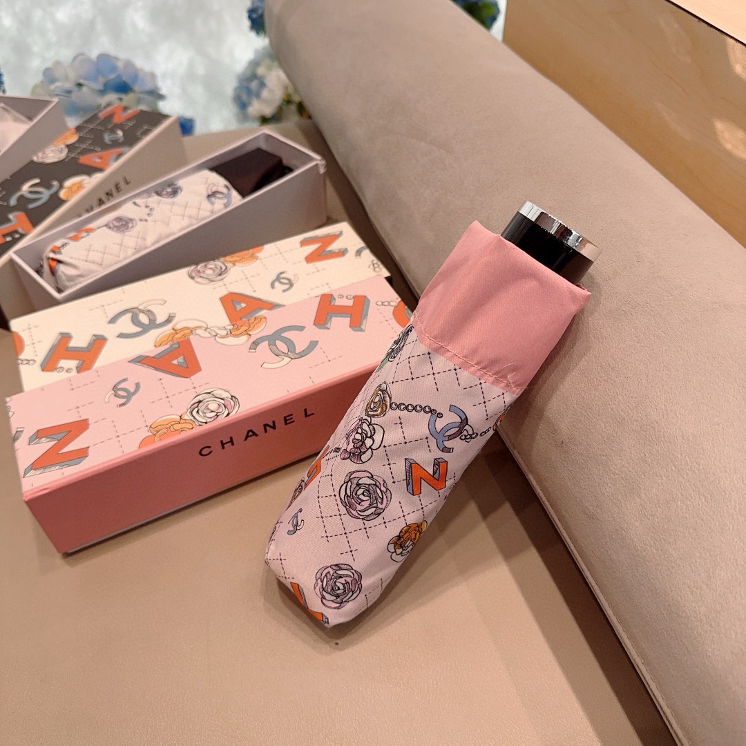  CHANEL（香奈儿）五折手动折叠晴雨伞 选用台湾进口UV防紫外线伞布 原单代工级品质  🌹3色
