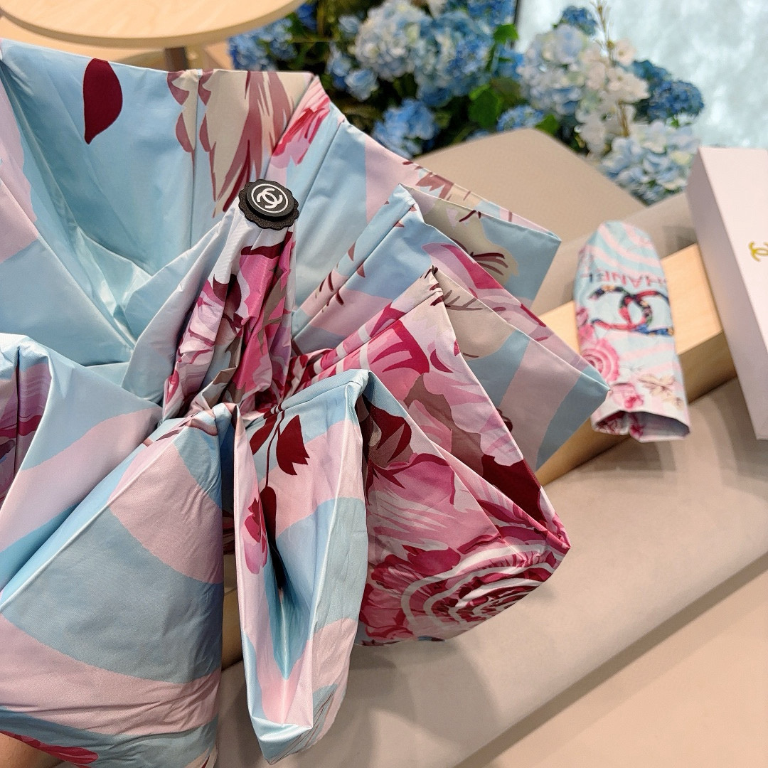  CHANEL（香奈儿）三折自动折叠晴雨伞 选用台湾进口UV防紫外线伞布 原单代工级品质 2色