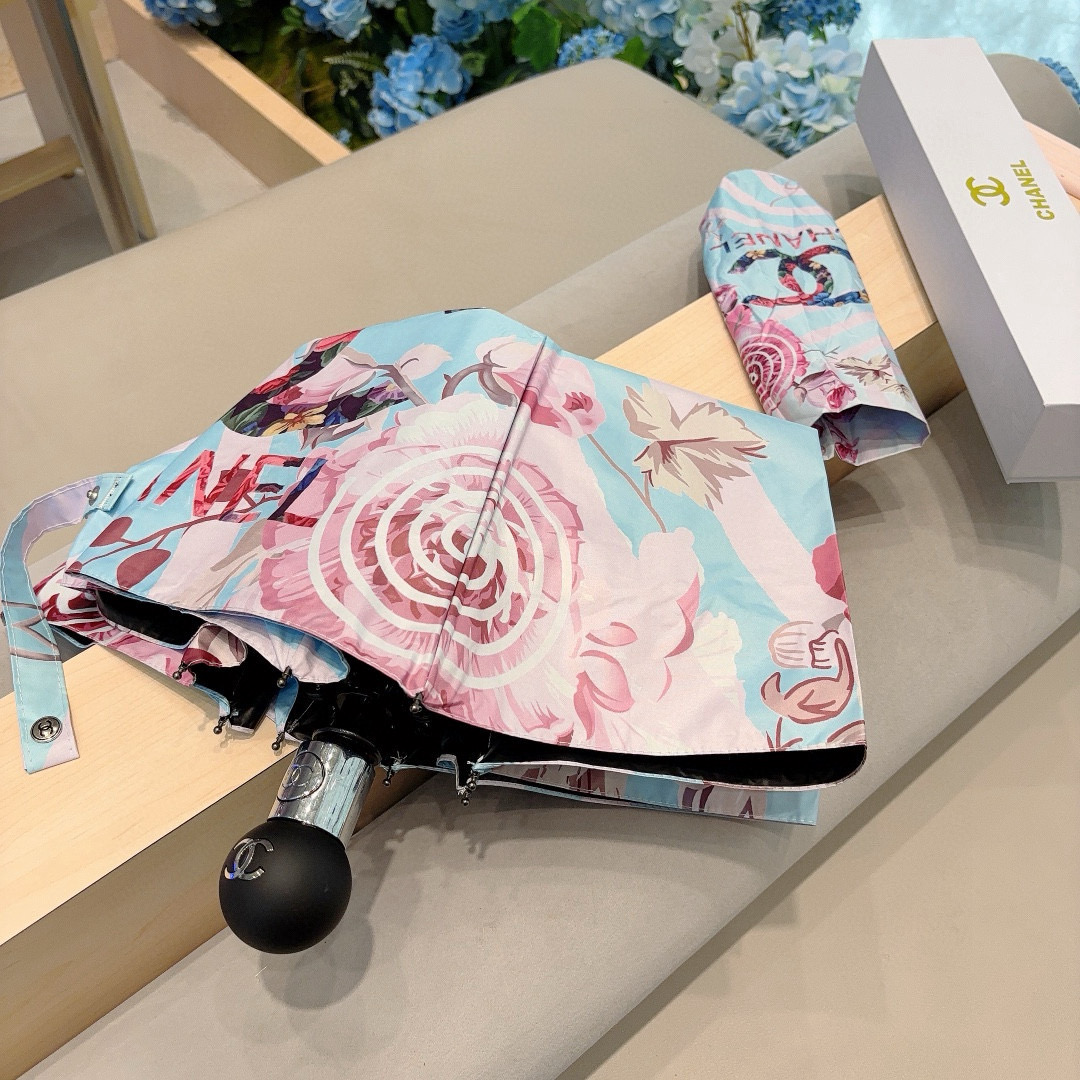 CHANEL（香奈儿）三折自动折叠晴雨伞 选用台湾进口UV防紫外线伞布 原单代工级品质 2色