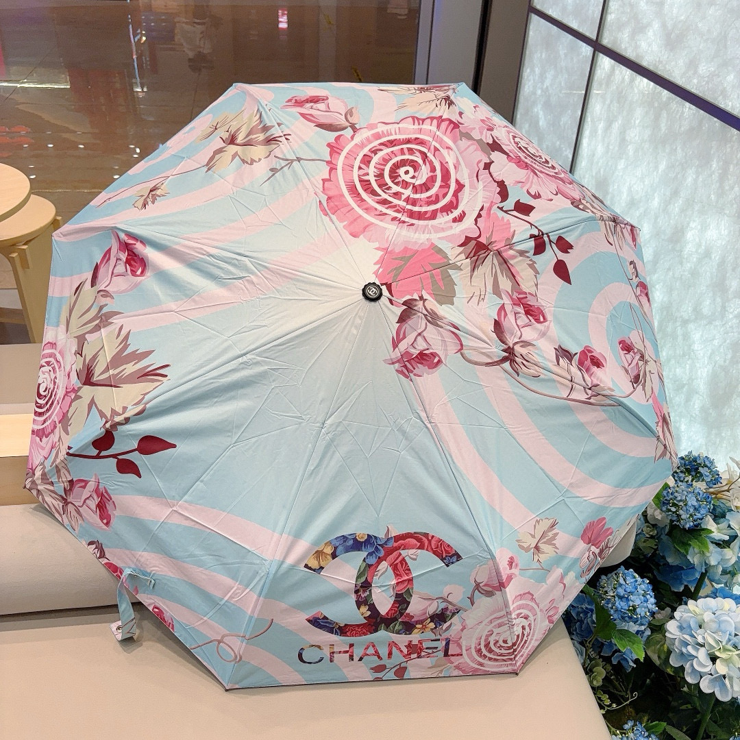  CHANEL（香奈儿）三折自动折叠晴雨伞 选用台湾进口UV防紫外线伞布 原单代工级品质 2色