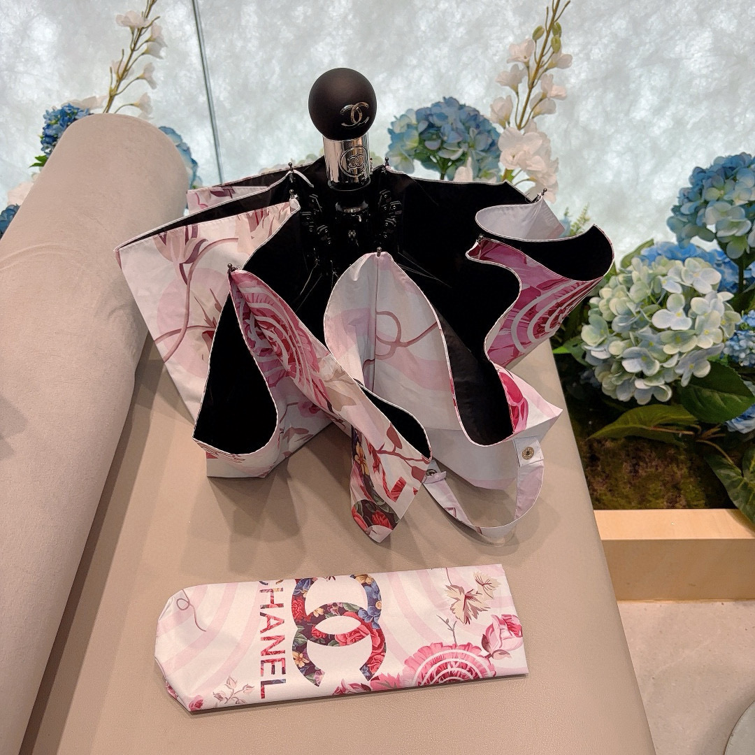  CHANEL（香奈儿）三折自动折叠晴雨伞 选用台湾进口UV防紫外线伞布 原单代工级品质 2色