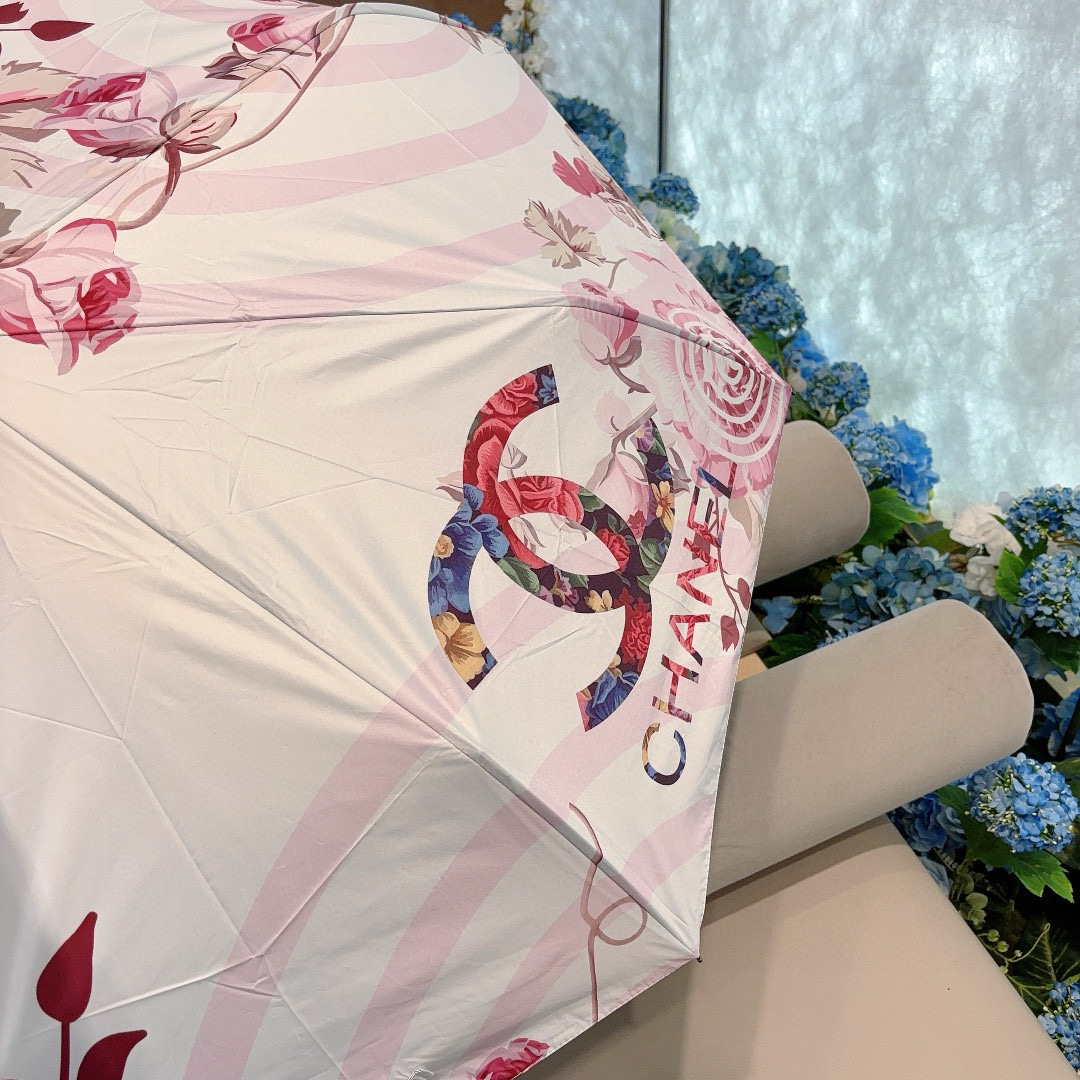  CHANEL（香奈儿）三折自动折叠晴雨伞 选用台湾进口UV防紫外线伞布 原单代工级品质 2色