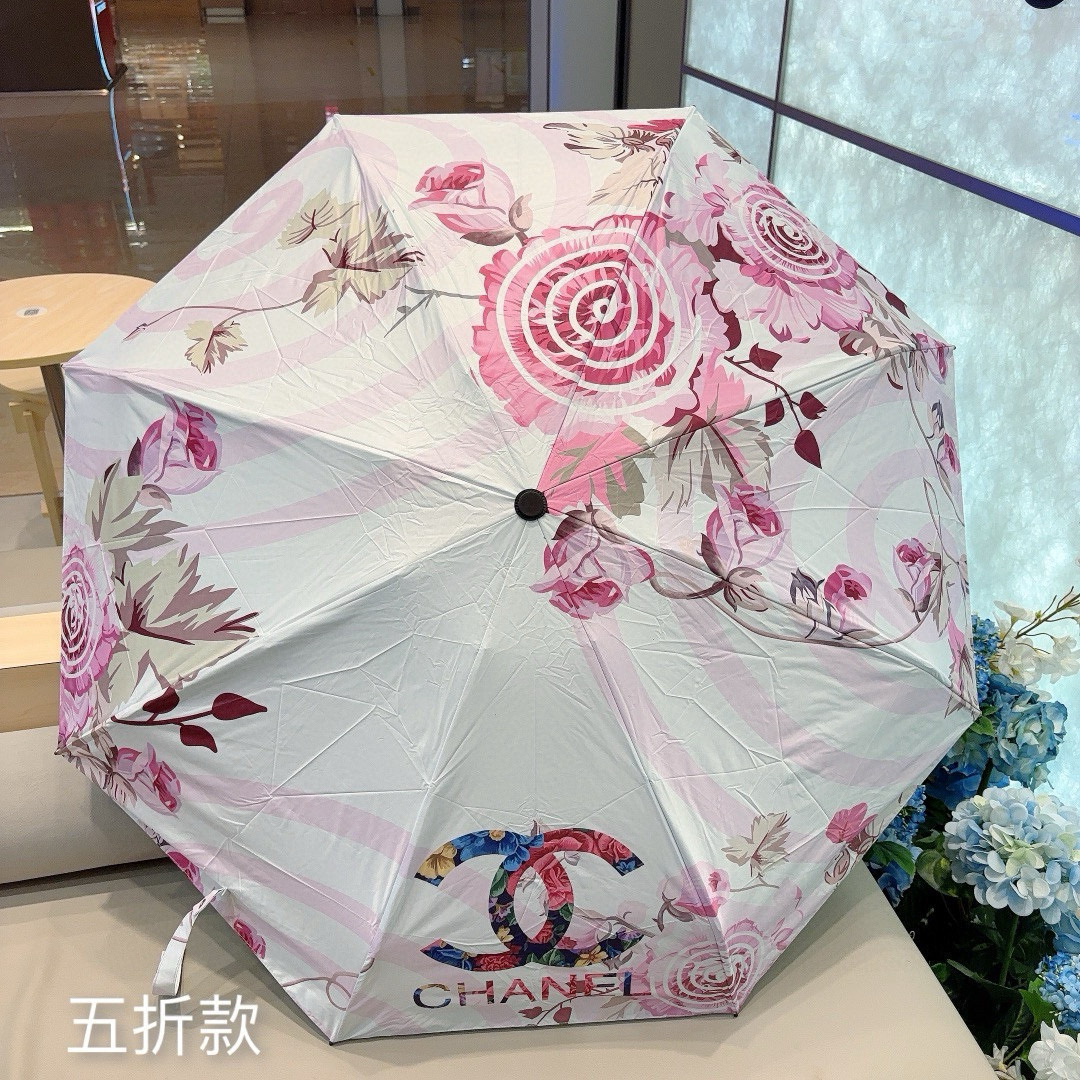  CHANEL（香奈儿）五折手动折叠晴雨伞 选用台 湾进口UV防紫外线伞布 原单代工级品质  🌹2色
