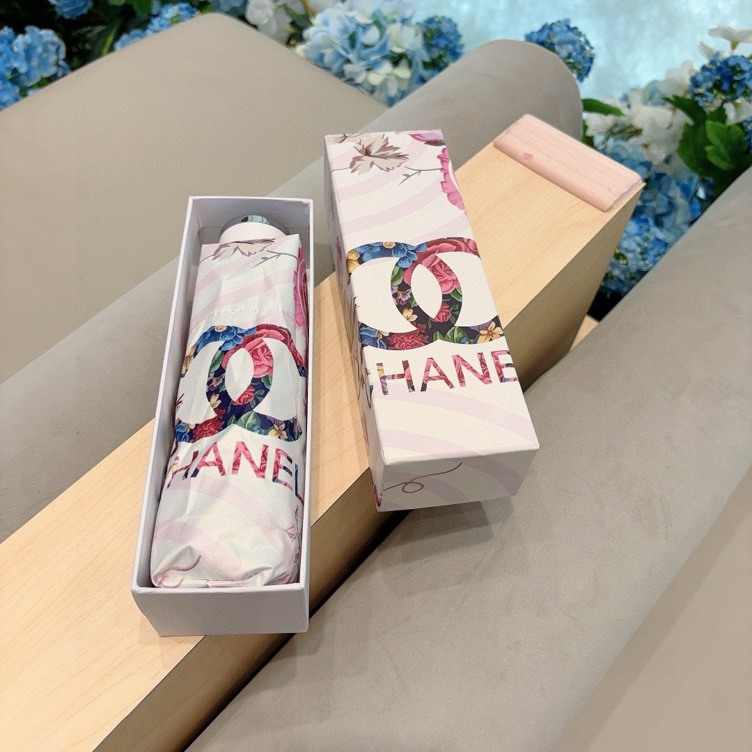  CHANEL（香奈儿）五折手动折叠晴雨伞 选用台 湾进口UV防紫外线伞布 原单代工级品质  🌹2色