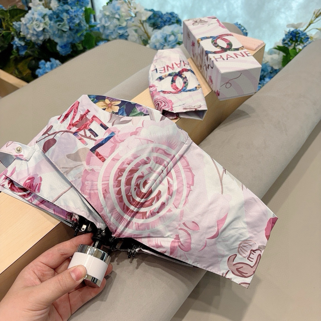  CHANEL（香奈儿）五折手动折叠晴雨伞 选用台 湾进口UV防紫外线伞布 原单代工级品质  🌹2色