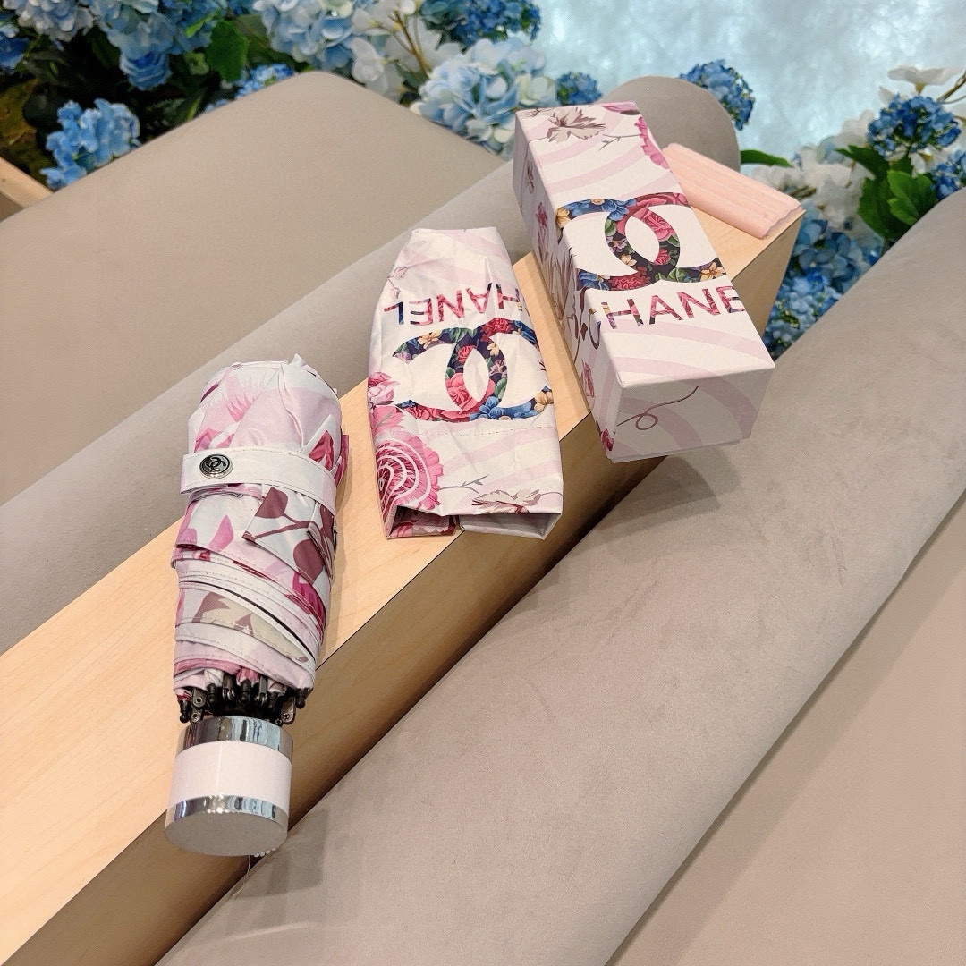  CHANEL（香奈儿）五折手动折叠晴雨伞 选用台 湾进口UV防紫外线伞布 原单代工级品质  🌹2色