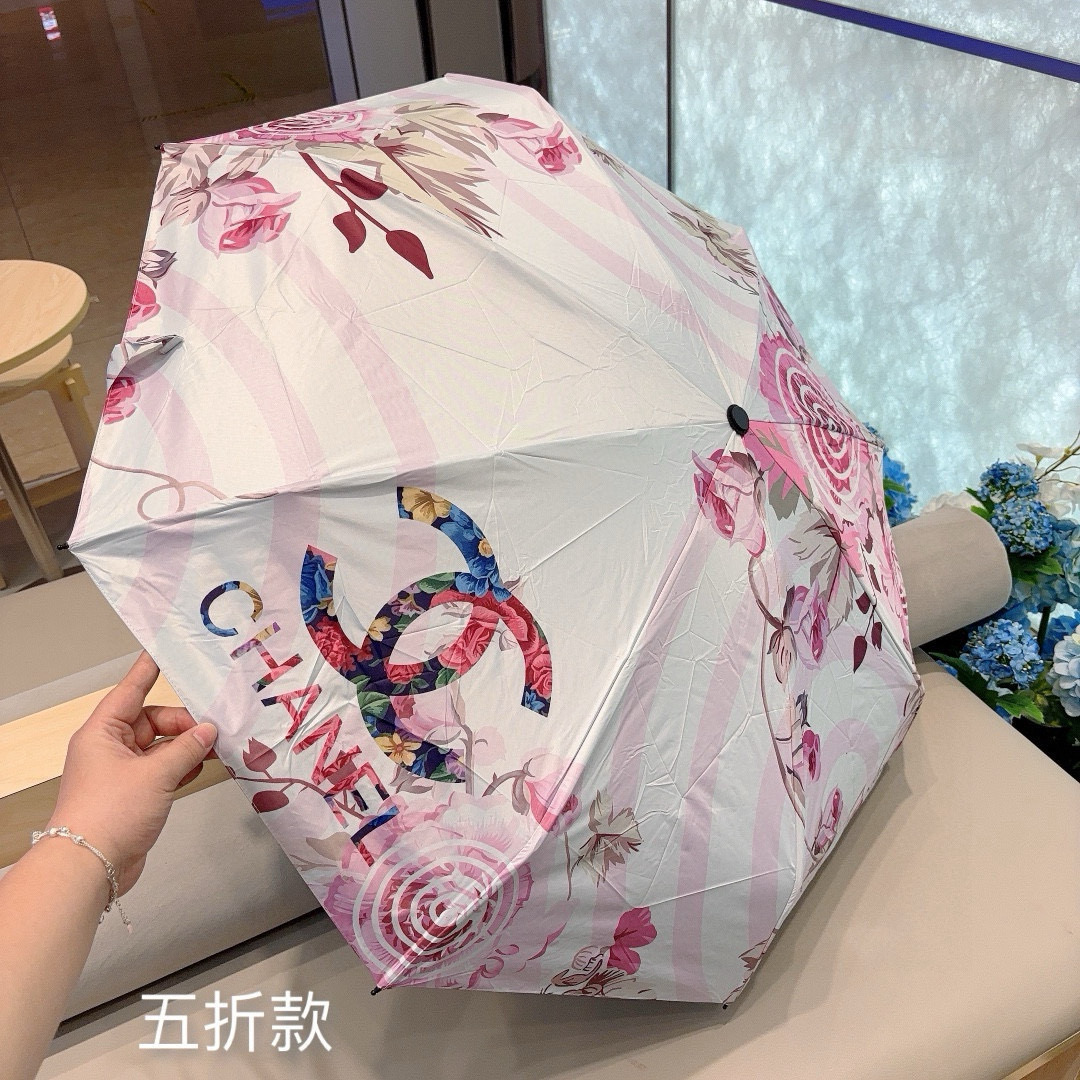  CHANEL（香奈儿）五折手动折叠晴雨伞 选用台 湾进口UV防紫外线伞布 原单代工级品质  🌹2色