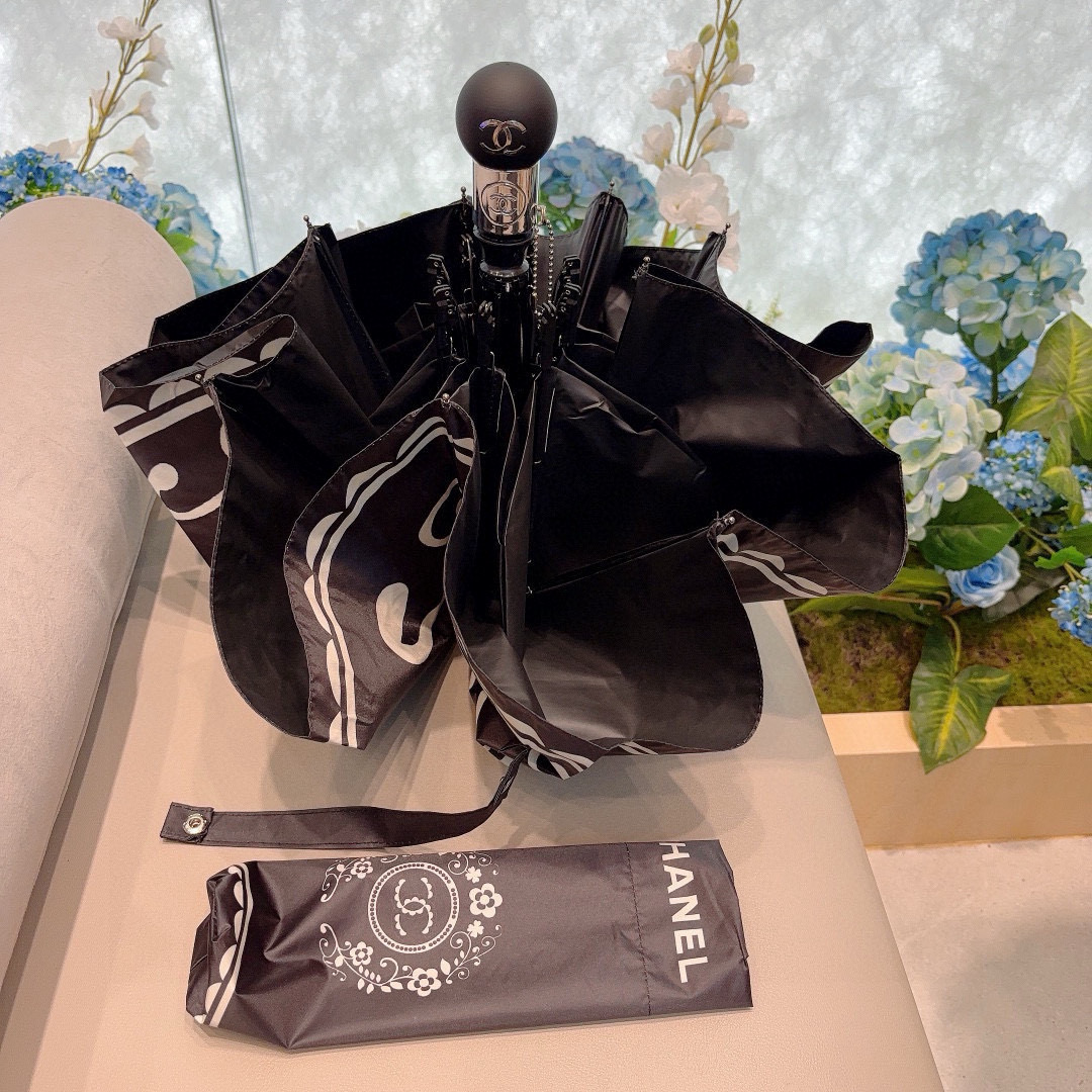  CHANEL（香奈儿）三折自动折叠晴雨伞 选用台湾进口UV防紫外线伞布 原单代工级品质 2色