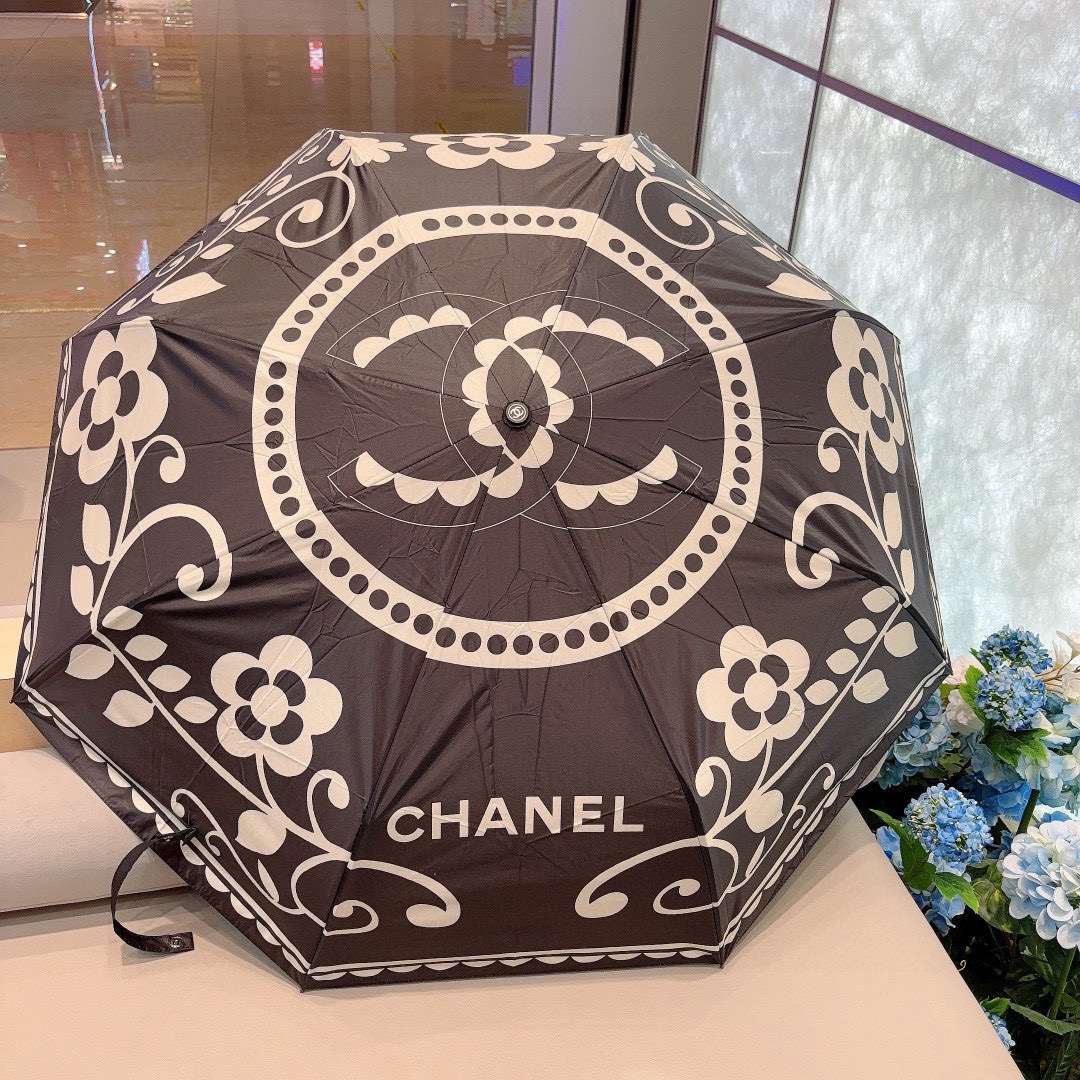  CHANEL（香奈儿）三折自动折叠晴雨伞 选用台湾进口UV防紫外线伞布 原单代工级品质 2色