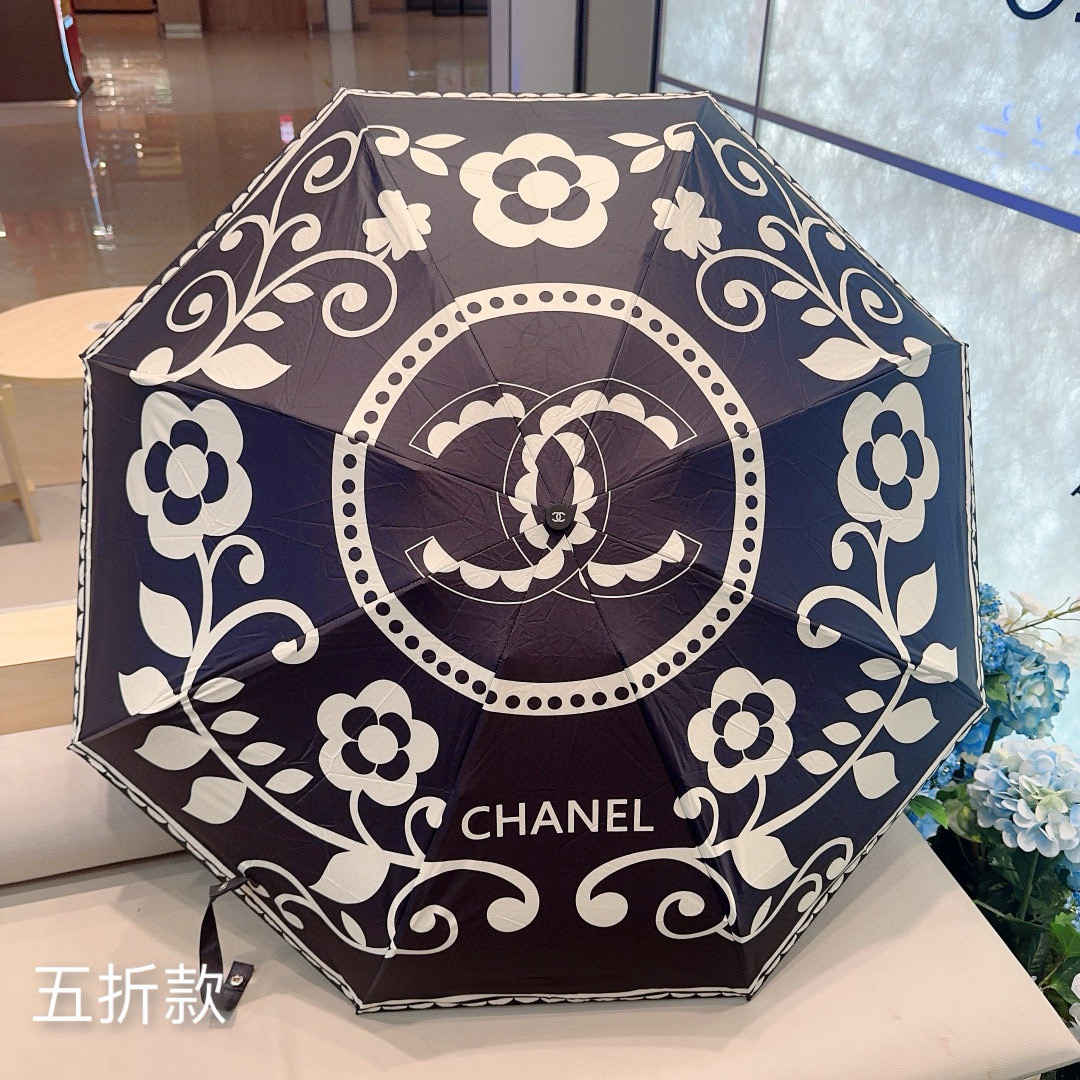  CHANEL（香奈儿）五折手动折叠晴雨伞 选用台 湾进口UV防紫外线伞布 原单代工级品质  🌹2色