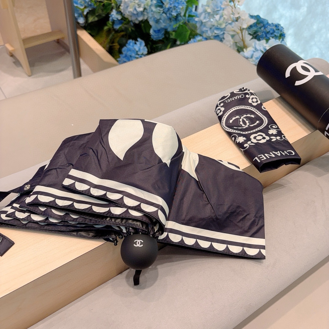  CHANEL（香奈儿）五折手动折叠晴雨伞 选用台 湾进口UV防紫外线伞布 原单代工级品质  🌹2色