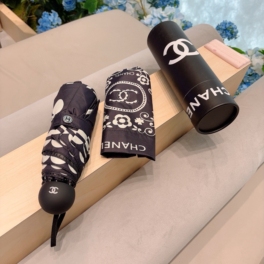  CHANEL（香奈儿）五折手动折叠晴雨伞 选用台 湾进口UV防紫外线伞布 原单代工级品质  🌹2色