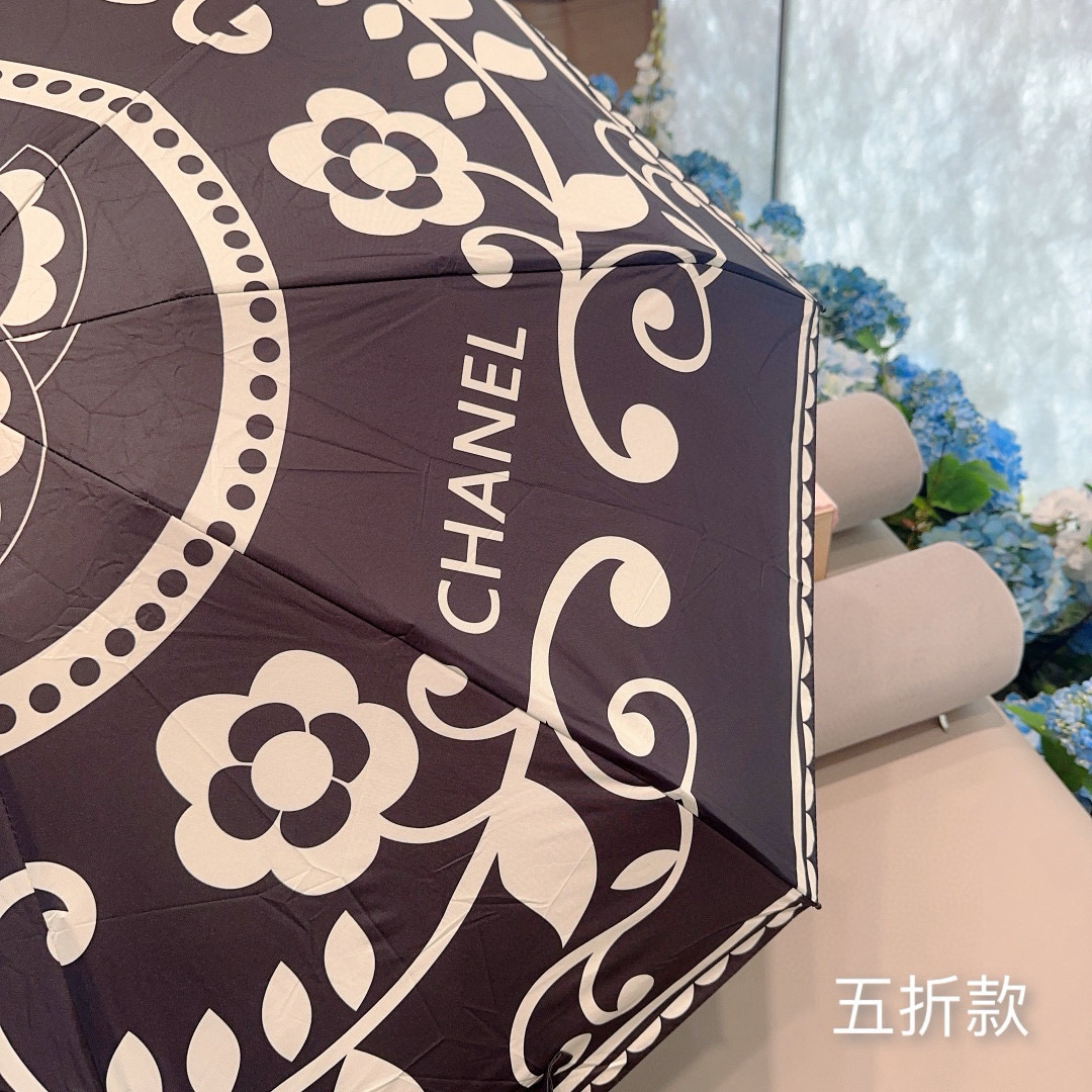  CHANEL（香奈儿）五折手动折叠晴雨伞 选用台 湾进口UV防紫外线伞布 原单代工级品质  🌹2色