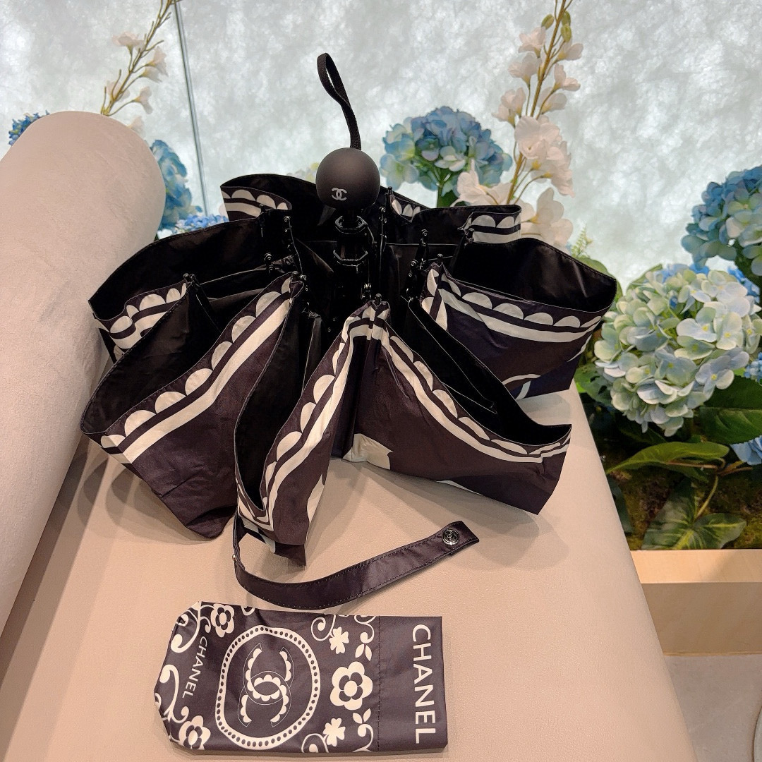  CHANEL（香奈儿）五折手动折叠晴雨伞 选用台 湾进口UV防紫外线伞布 原单代工级品质  🌹2色